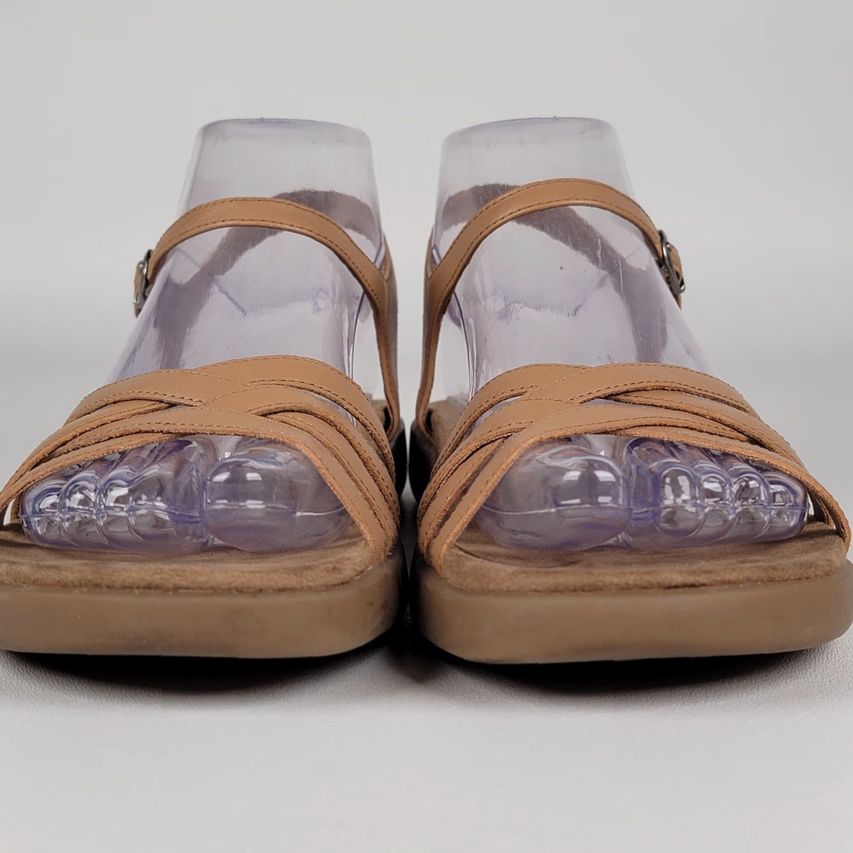 Vintage Aerosoles Sandal Womens Flat Sandals Brown Leather Elastic Slip On Comfort Size 7 Size US 7 / IT 37 - 3 Thumbnail