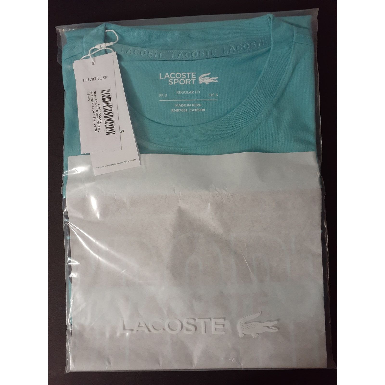Lacoste Lacoste Men's Short Sleeve Graphic Sport T-Shirt Anse S Size US S / EU 44-46 / 1 - 2 Thumbnail