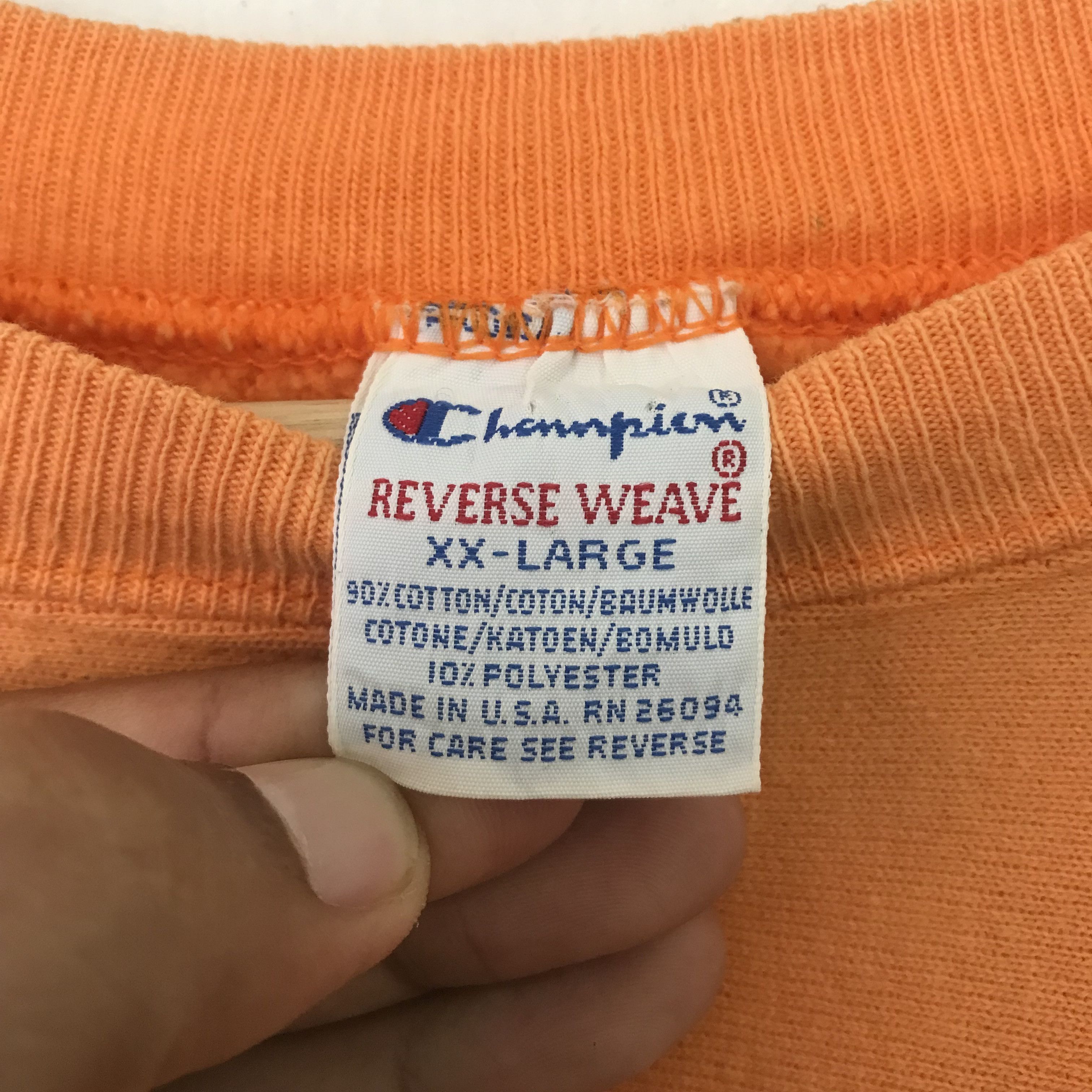 Champion Vintage 90s Champion Reverse Weave Faded Orange Size US XXL / EU 58 / 5 - 9 Thumbnail