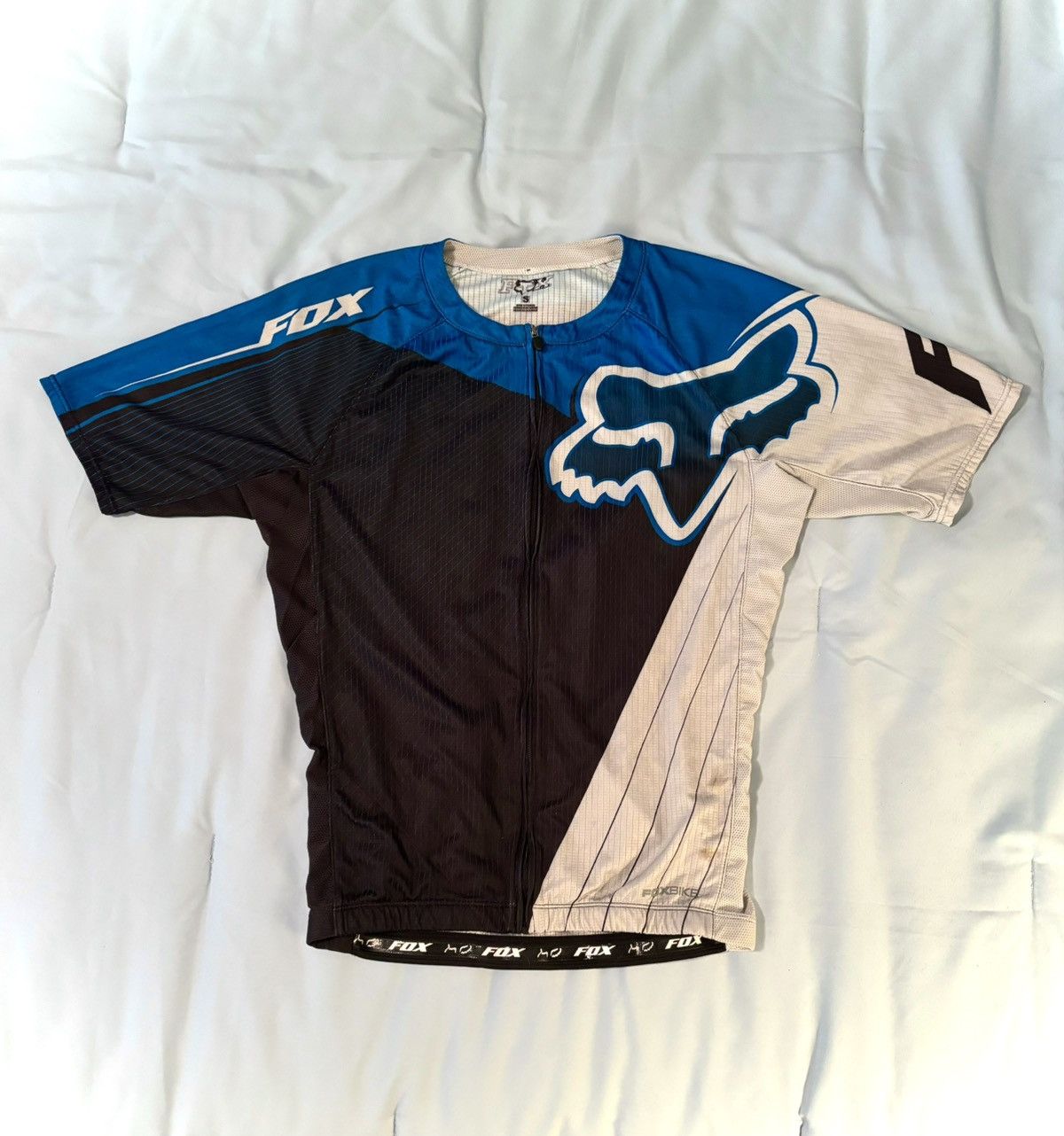 Fox Retro Moto MTB Jersey Short-Sleeve Zip Logo Bike Shirt