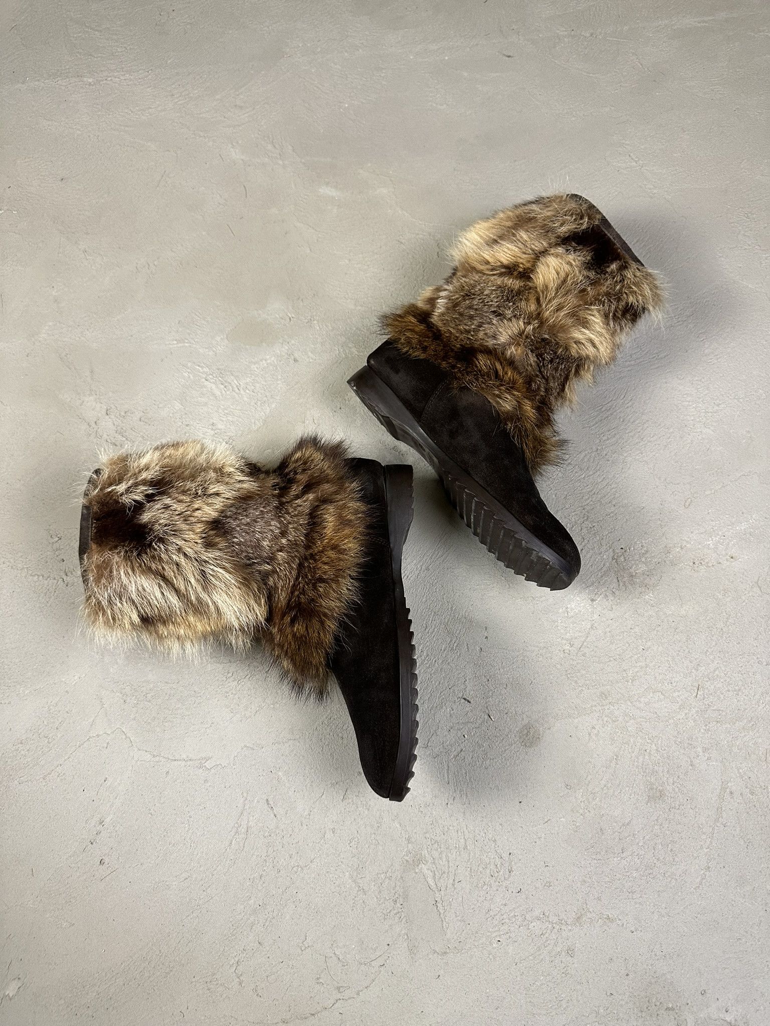 Japanese Brand Vintage Y2k Real Fur Suede Leather Boots Size US 7.5 / IT 37.5 - 4 Thumbnail