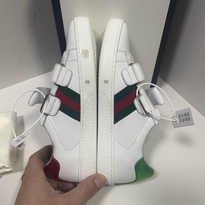 Gucci Gucci Kids' ACE Leather Velcro Sneakers - Size US 5 / EU 37 - 6 Thumbnail