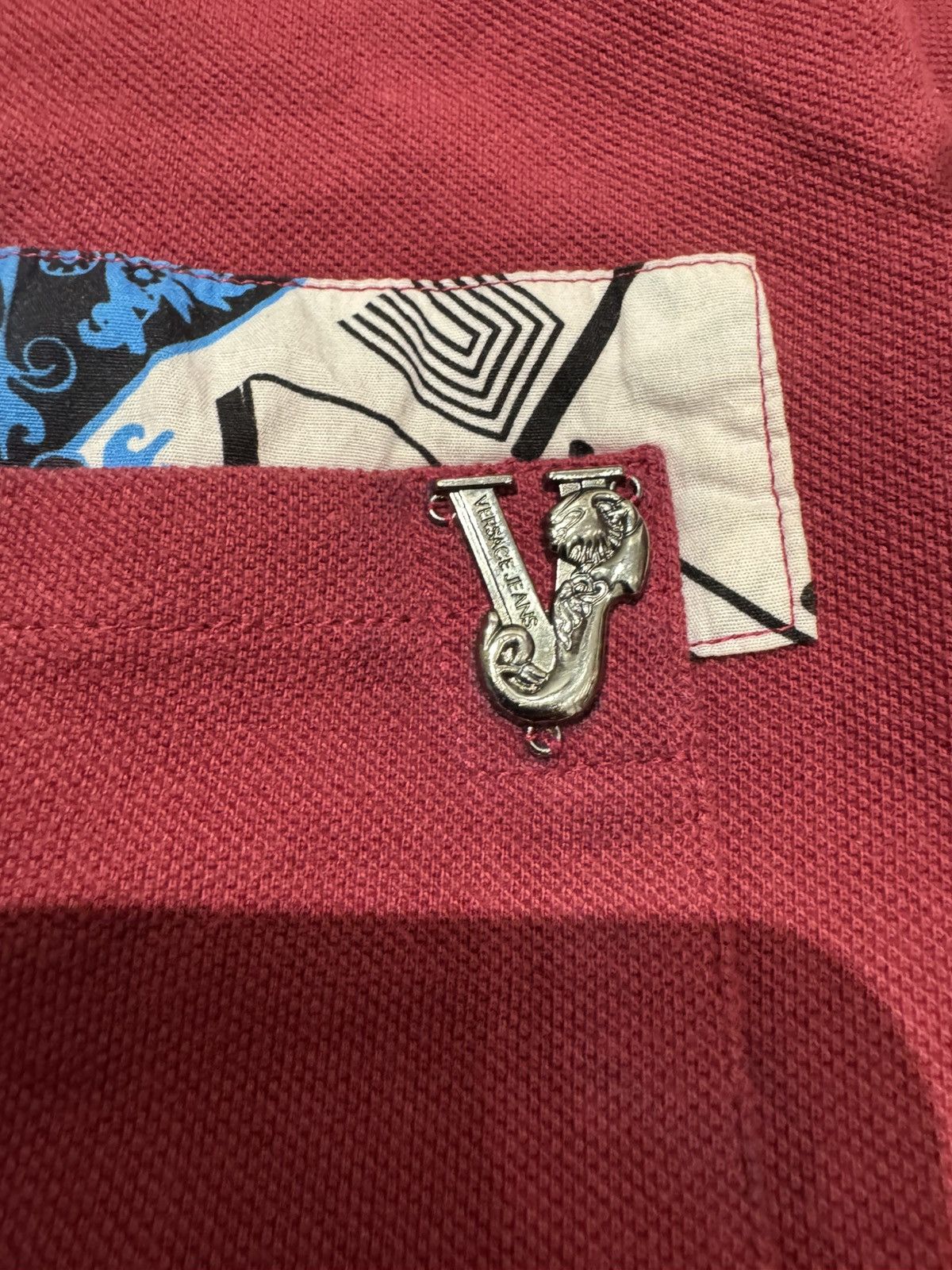 Versace Versace Jeans Silver Pin Polo Tee Size US L / EU 52-54 / 3 - 3 Thumbnail