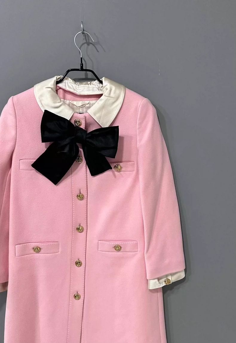 Gucci Gucci Pink bow wool coat 2506-Nextarrow Size XS / US 0-2 / IT 36-38 - 2 Thumbnail