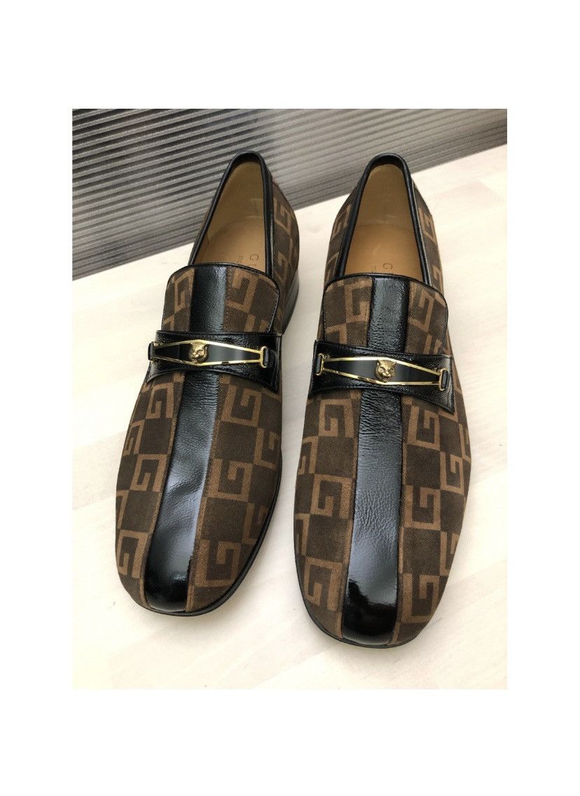 Gucci GUCCI 🇮🇹 Suede G Cube Tigerhead Bangle Ornament Loafer 9 NIB Size US 9 / EU 42 - 6 Thumbnail