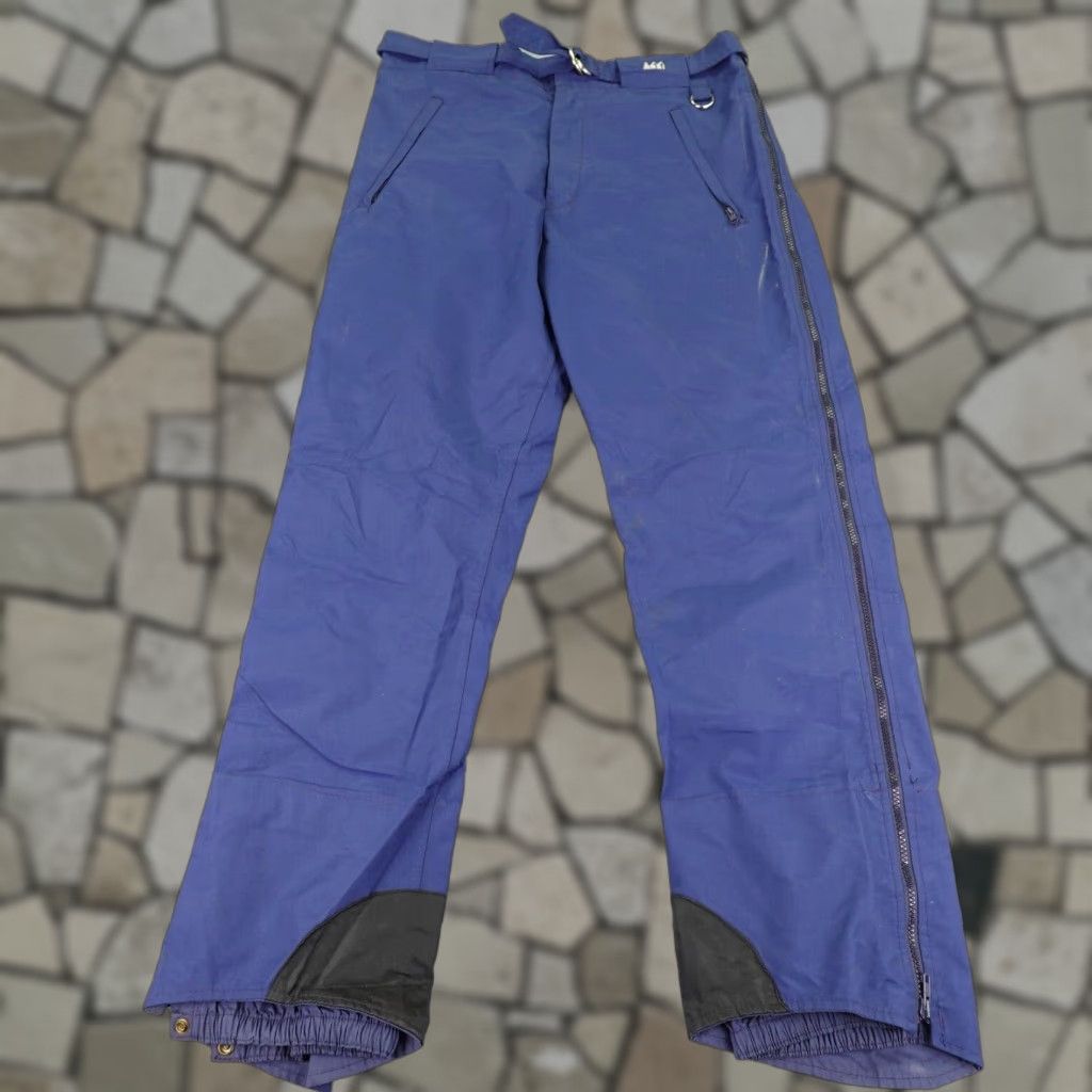 Vintage VINTAGE REI Pants Mens Large Blue Goretex Waterproof Rain Snow Trekking Side Zip Size US 33 - 1 Thumbnail