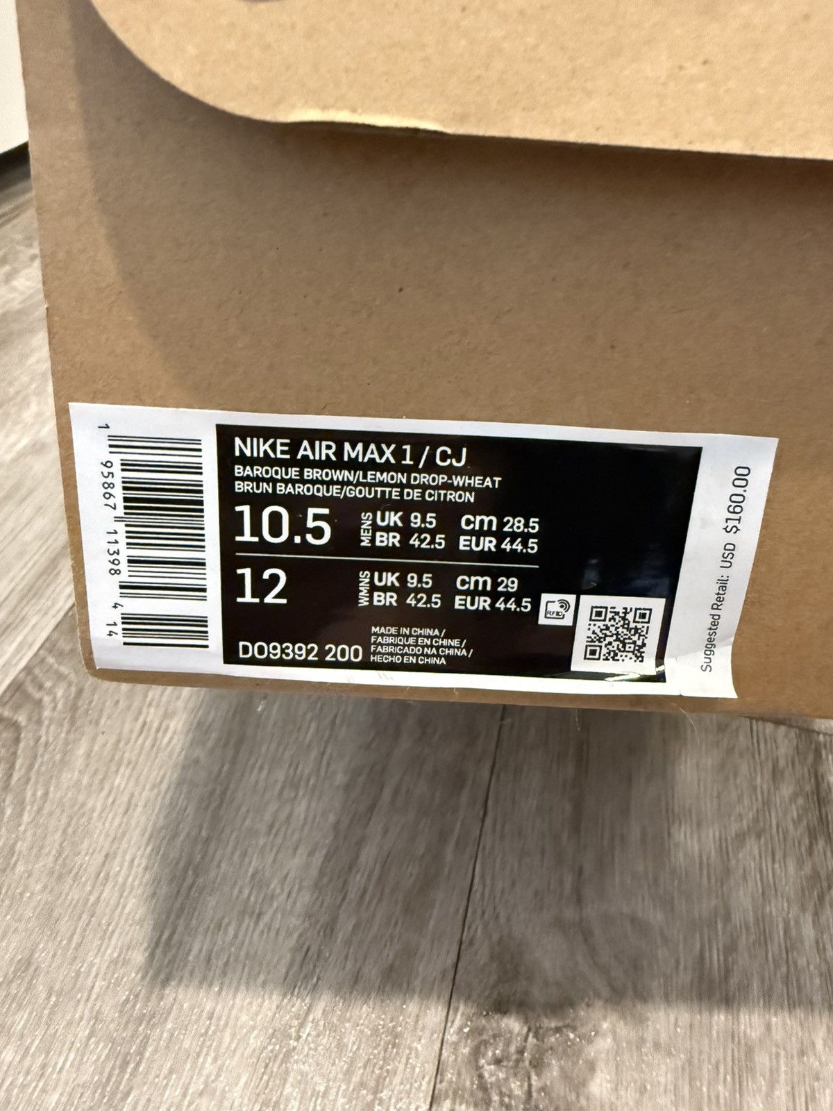 Nike × Travis Scott NIKE Air Max 1 Travis Scott Cactus Jack Baroque Brown Size US 10.5 / EU 43-44 - 5 Thumbnail