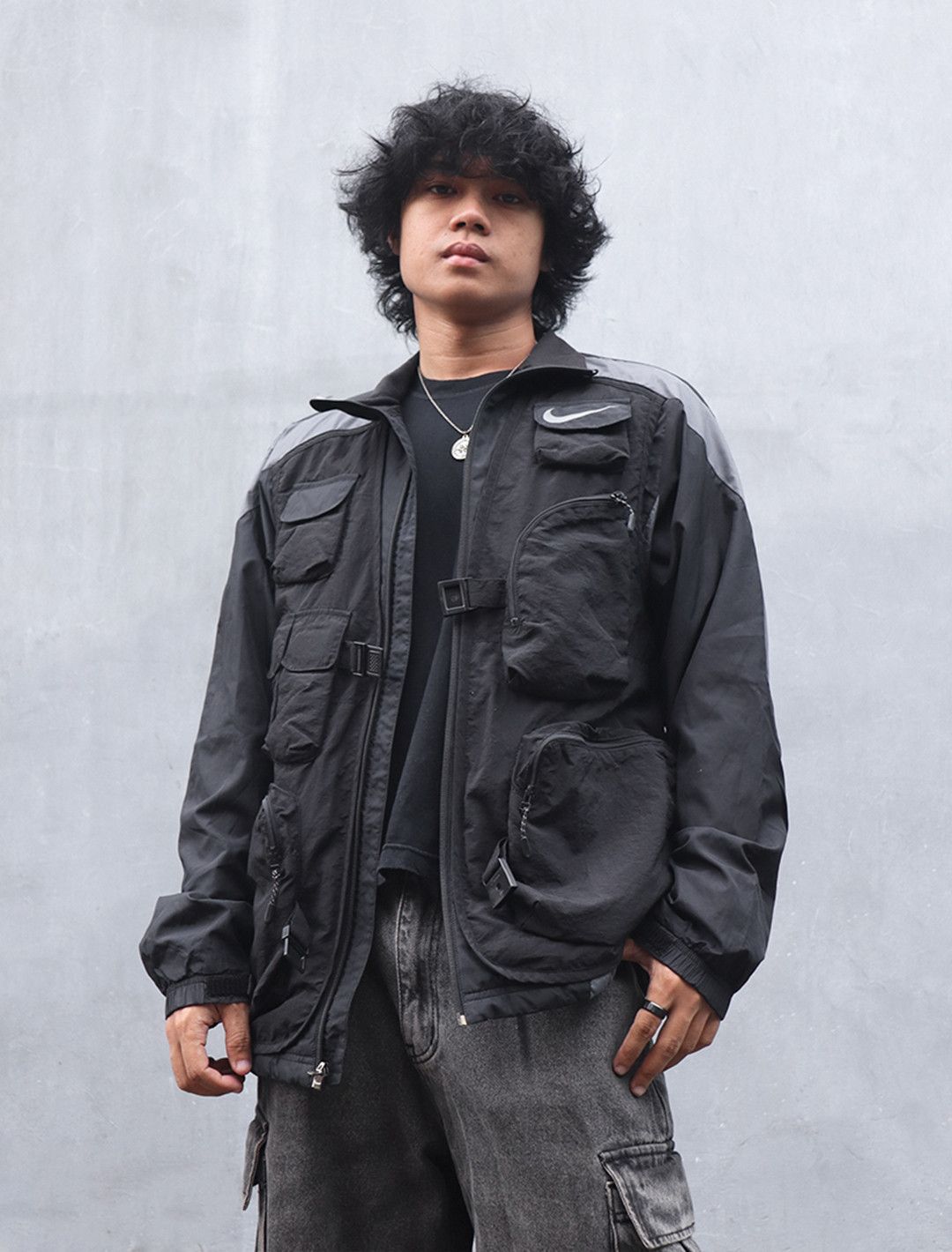 Nike Reworked Nike Zip-up Tactical Tracktop Black | Grailed