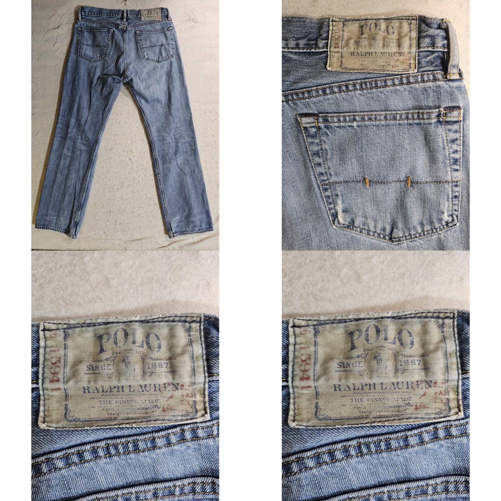 Polo Ralph Lauren VINTAGE Polo Ralph Lauren Jeans Distressed Denim Classic 90s Light Blue Mens Sz 33x32 Size US XS / EU 42 / 0 - 8 Thumbnail
