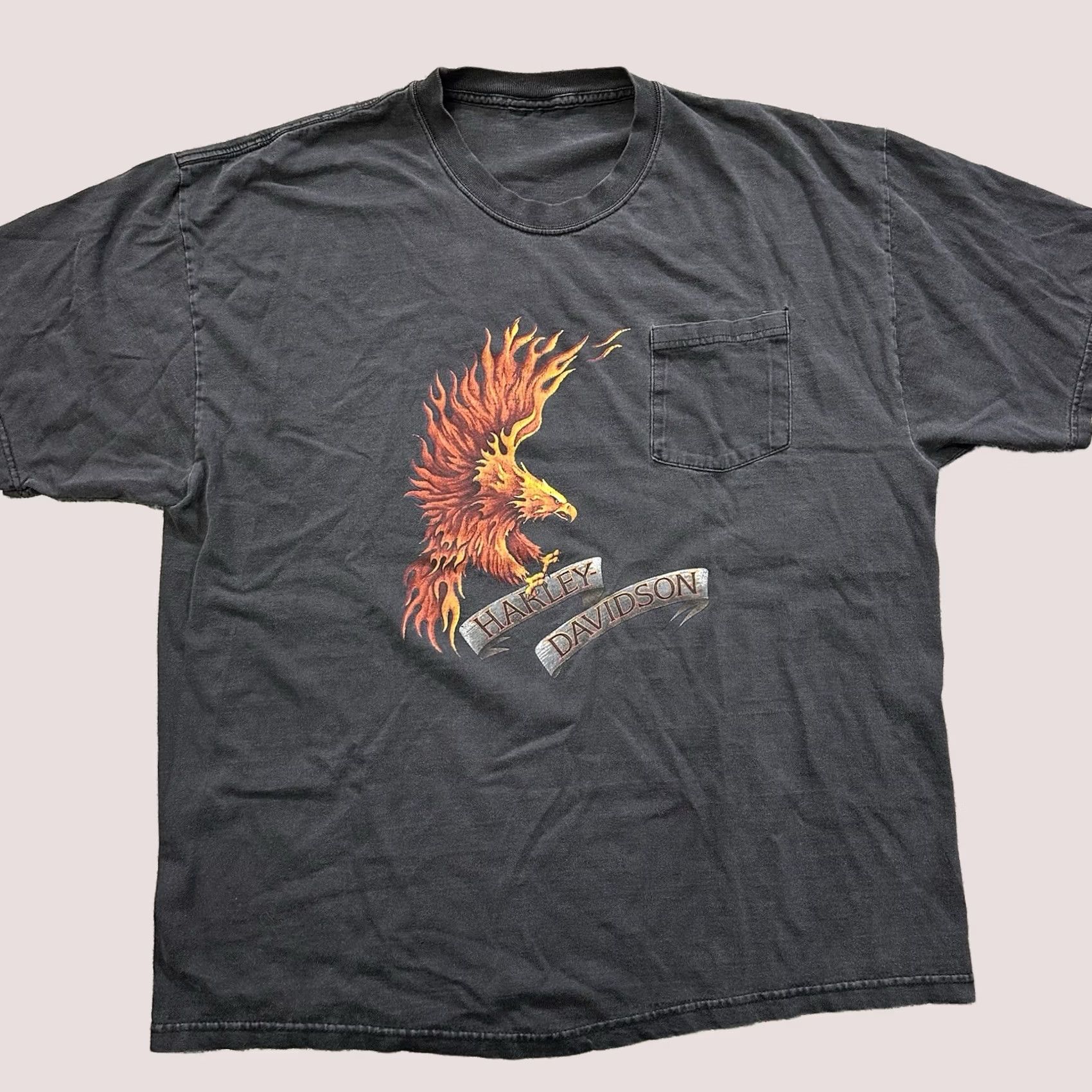 Harley Davidson Vintage Harley Davidson Shirt Mens XL SS Tee Y2K 2000s Flaming Eagle Florida Size US XL / EU 56 / 4 - 1 Thumbnail