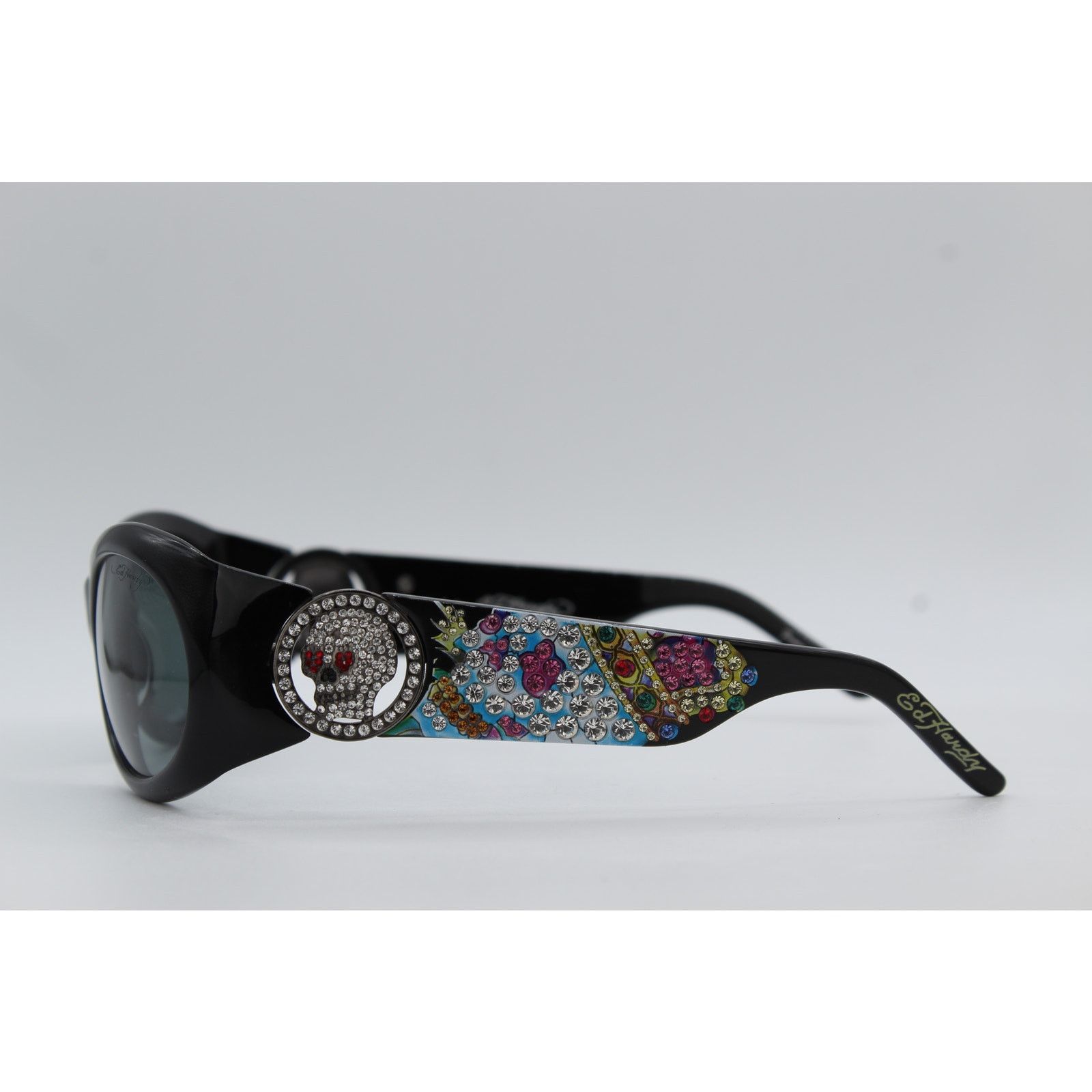 Ed Hardy Ed Hardy EHS032 Black Rhinestone Skull Sunglasses 55-17-130 Size ONE SIZE - 4 Thumbnail