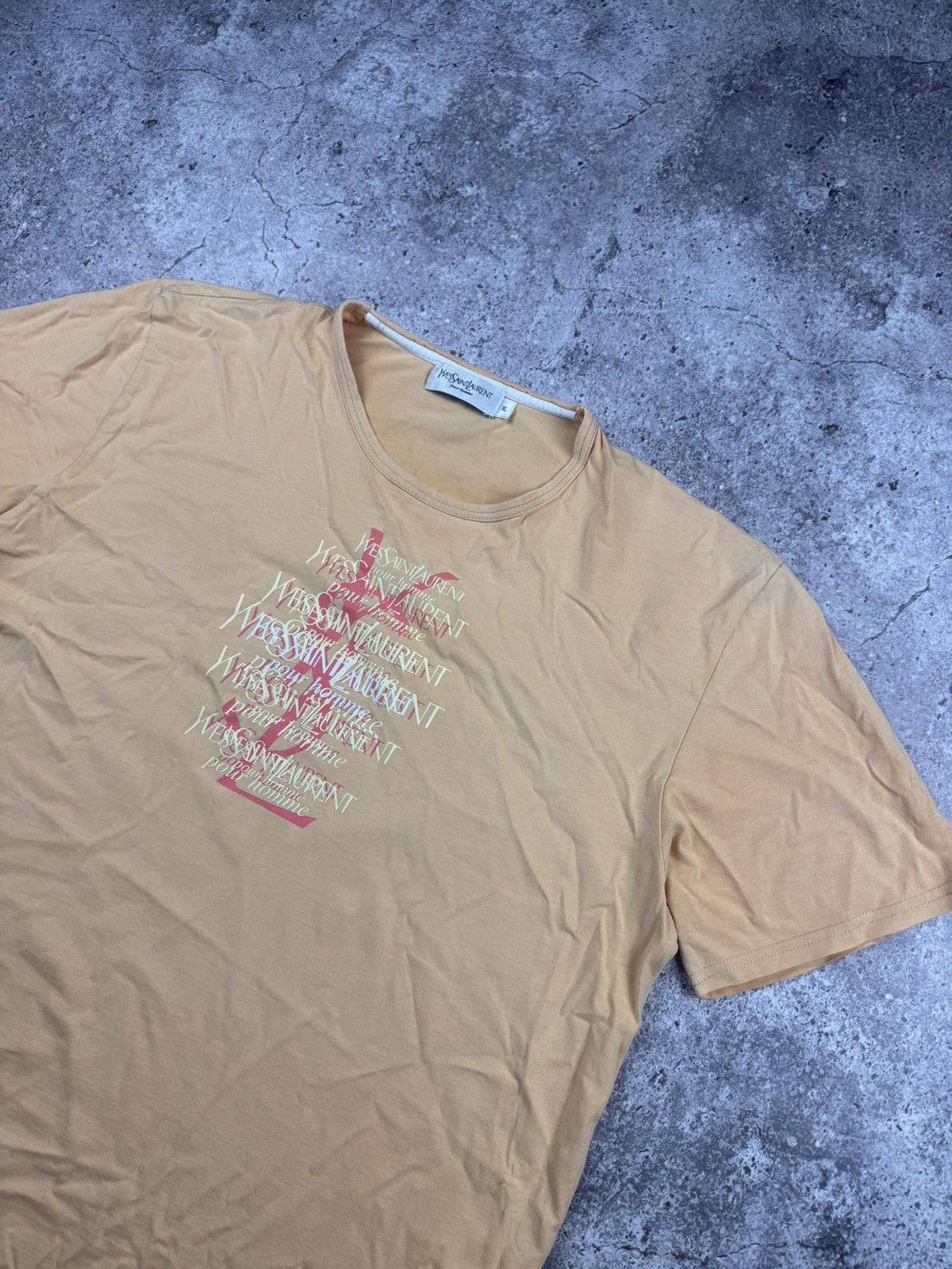 Yves Saint Laurent Yves Saint Laurent Big 3D monogram logo YSL T shirt Peach Size US L / EU 52-54 / 3 - 2 Thumbnail