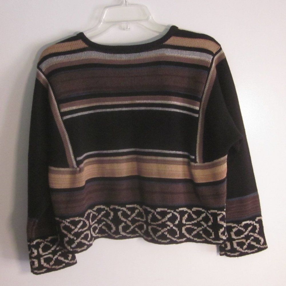 Handmade Bill Baber Handknit in Edinburgh Scotland Brown Crop Cardigan Sweater Size M Size M / US 6-8 / IT 42-44 - 3 Thumbnail