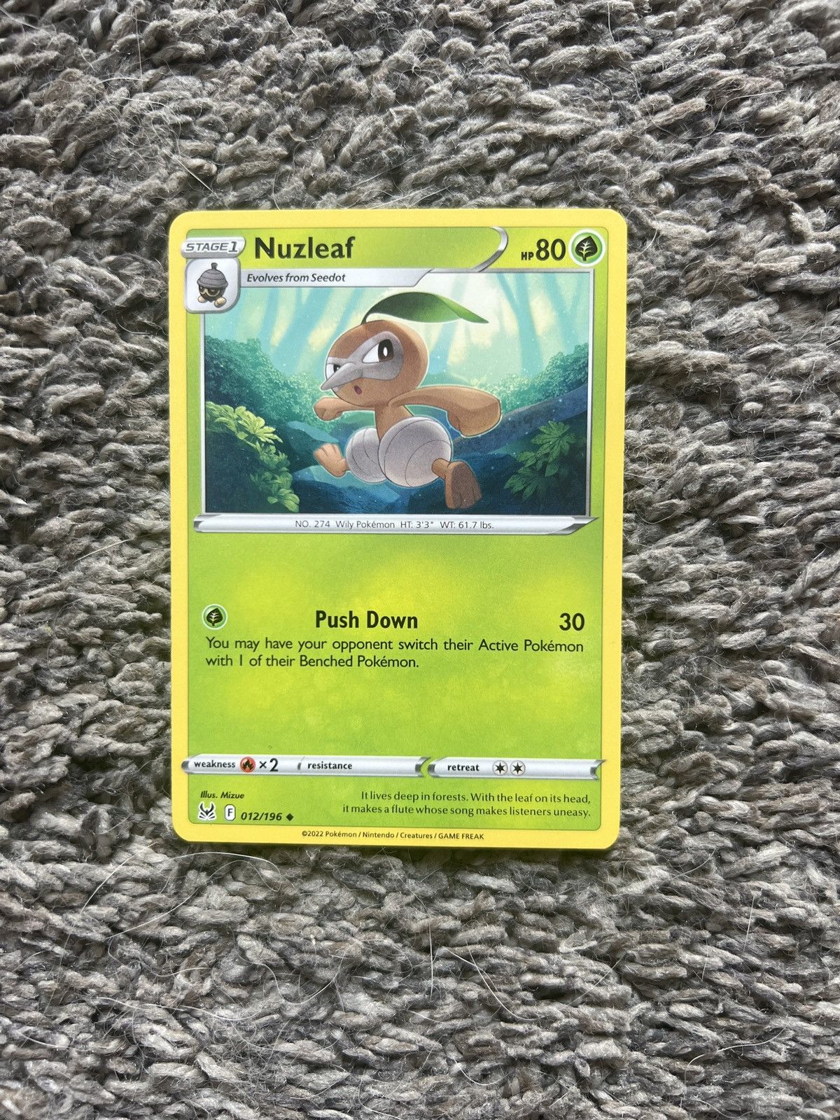 Hypebeast × Nintendo × Pokemon 2022 Pokémon Nuzleaf Stage 1 Card Size ONE SIZE - 1 Thumbnail
