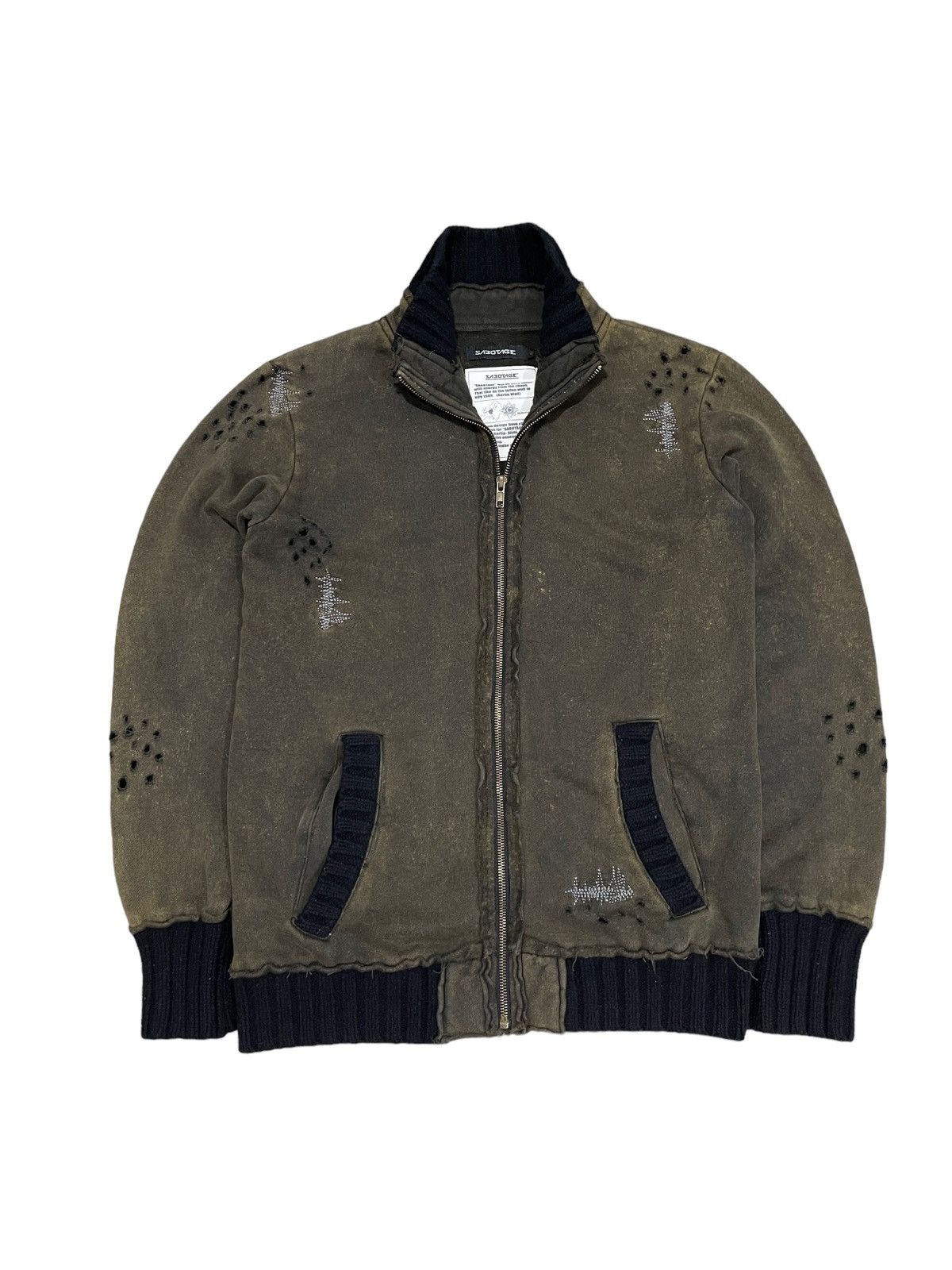 SBTG × Vintage Vintage Sabotage Thrashed Knitwear Zipper Jacket Size US S / EU 44-46 / 1 - 1 Thumbnail