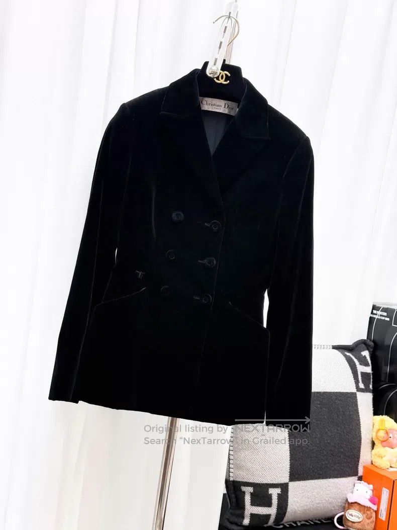 Dior Dior Velvet slim long-sleeved suit jacket Size XXS / US 00 / IT 34 - 3 Thumbnail