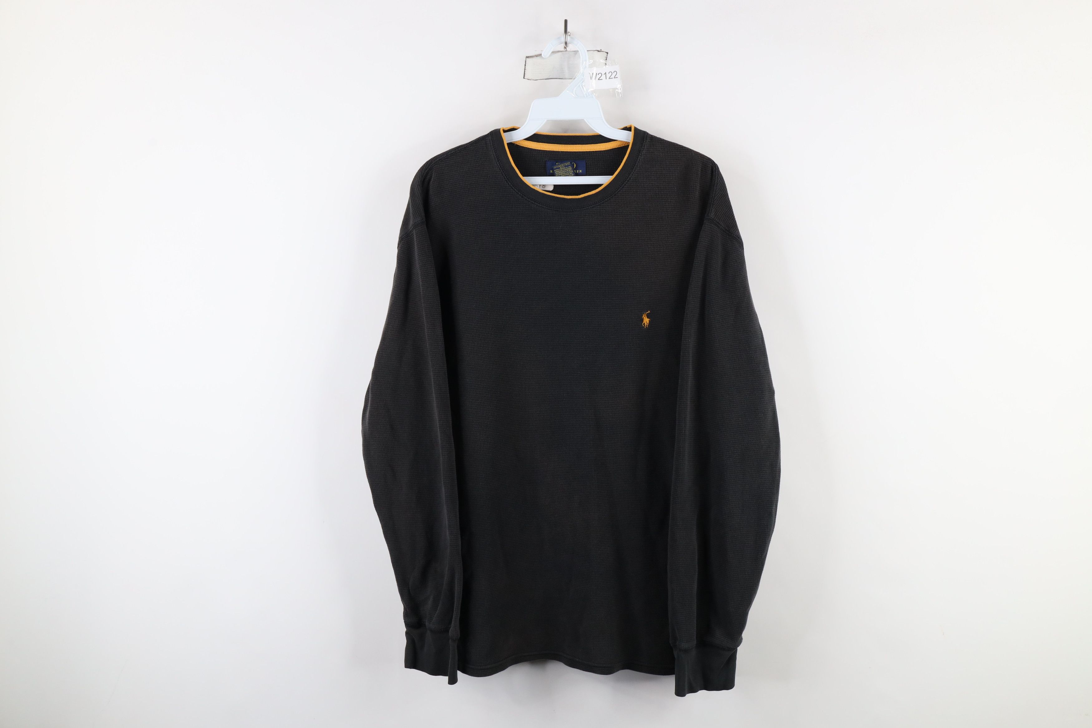 Ralph Lauren Vintage Ralph Lauren Waffle Knit Long Sleeve T-Shirt Black Size US XL / EU 56 / 4 - 1 Thumbnail
