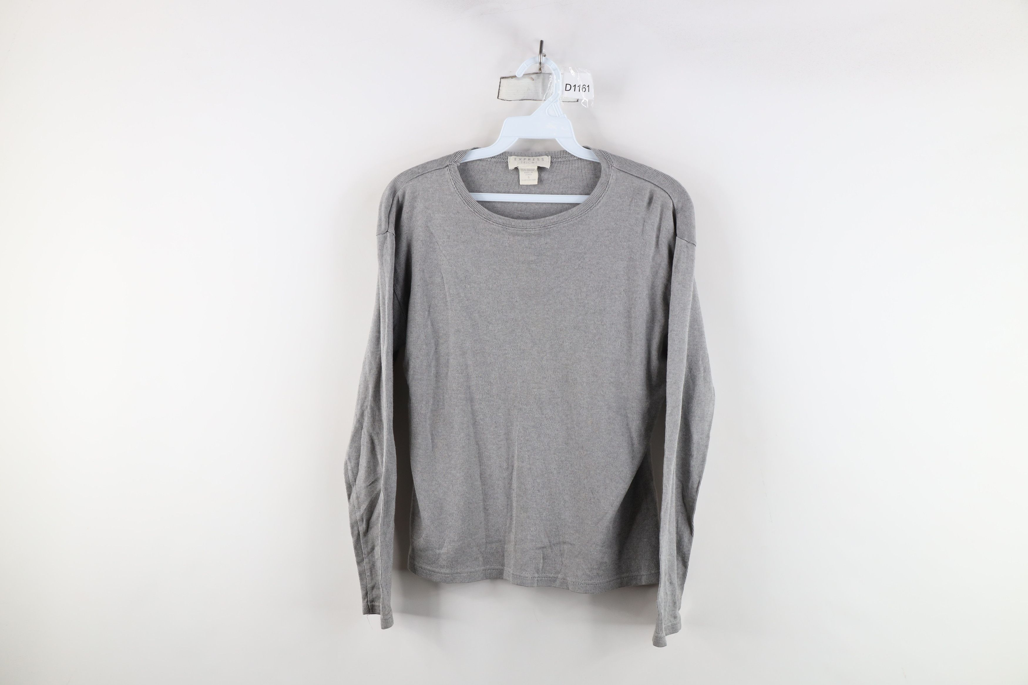 Express Vintage 90s Express Ribbed Knit Cropped Long Sleeve T-Shirt Size S / US 4 / IT 40 - 1 Thumbnail