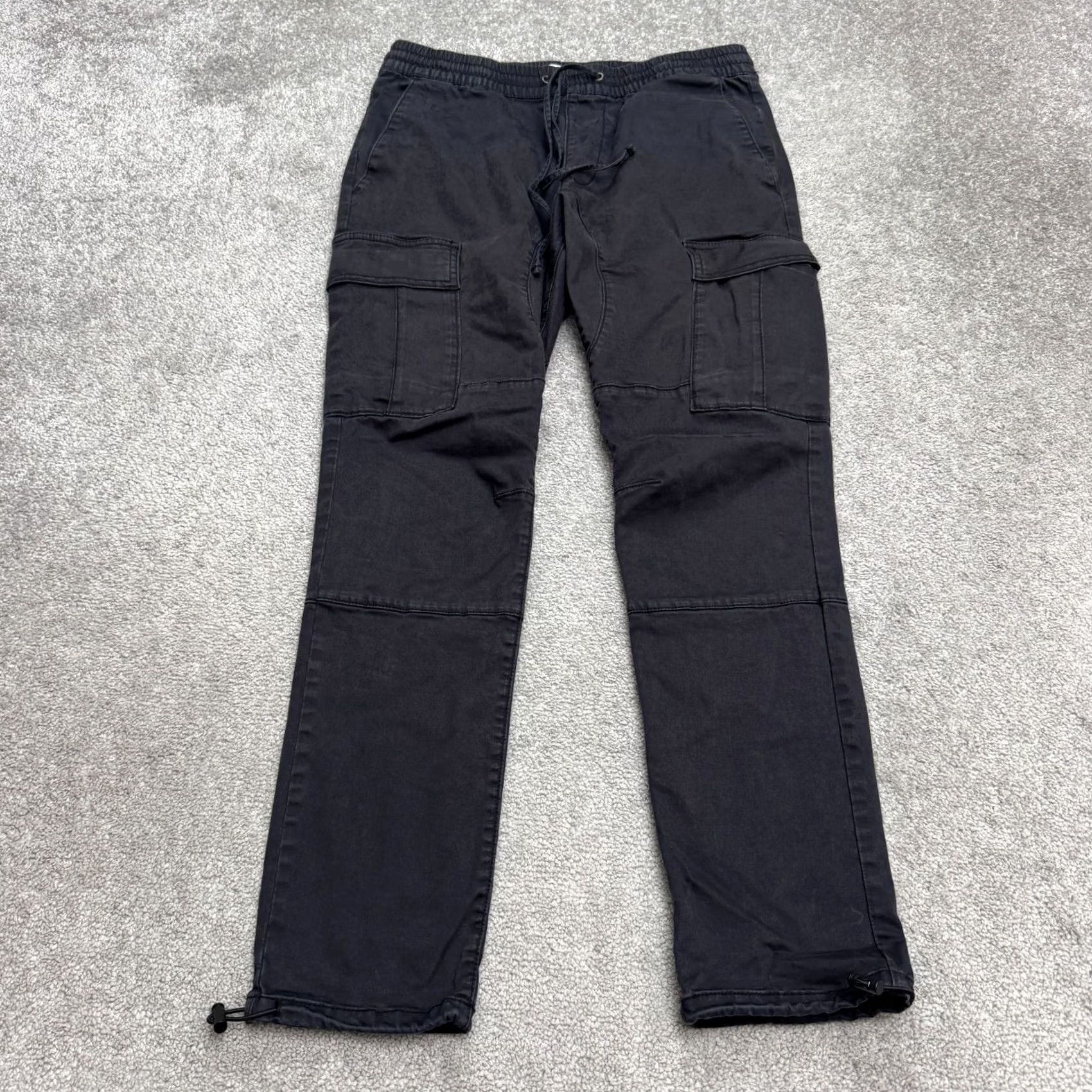 Wrangler Wrangler Cargo Jogger Pants Mens Medium Black Twill Elastic Waist Gusset Crotch Pockets Logo Style: Cargo Size US 36 / EU 52 - 2 Thumbnail