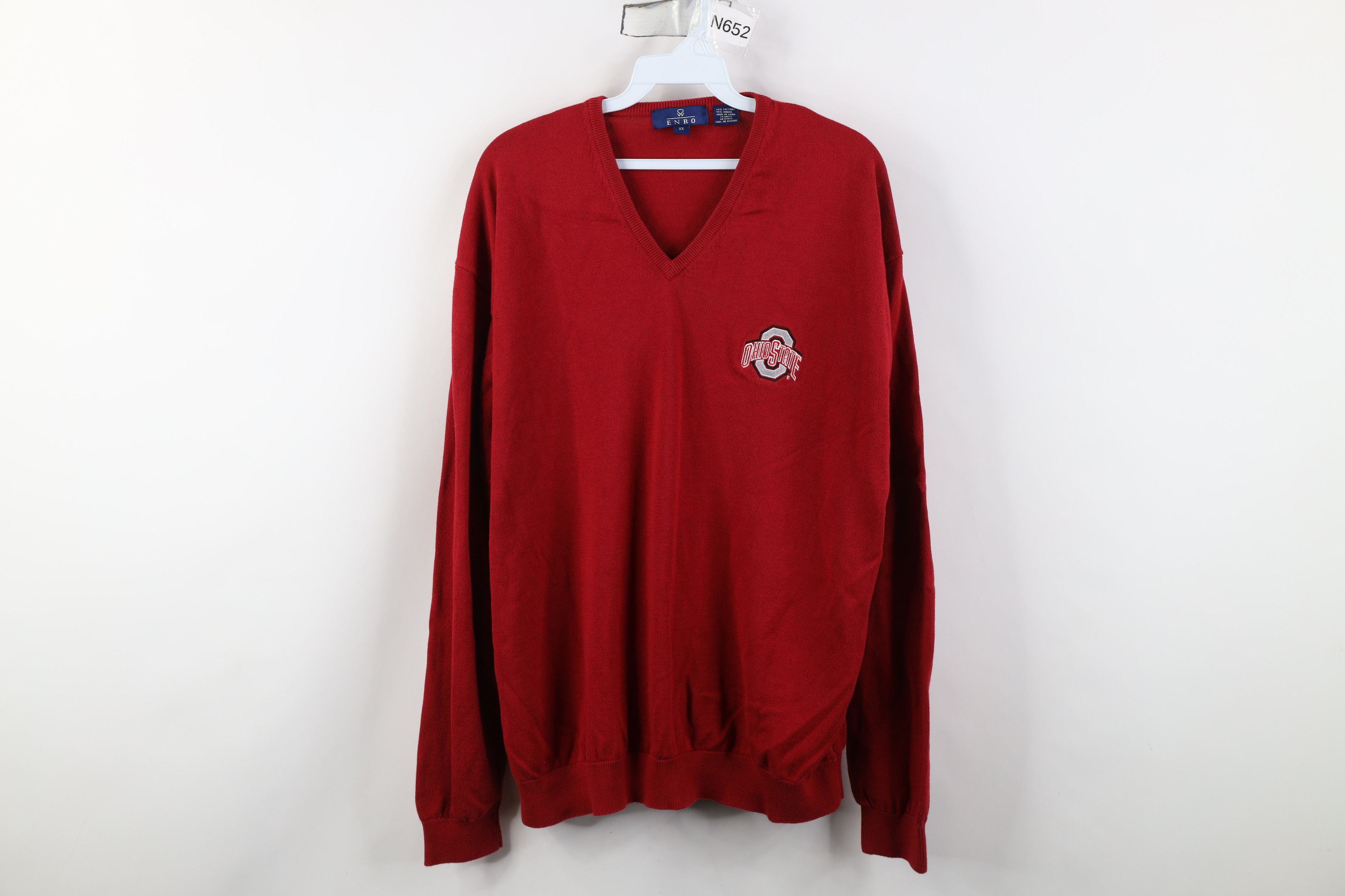 Vintage Vintage 90s Y2K Ohio State University Ribbed Sweater Red Size US XXL / EU 58 / 5 - 1 Thumbnail
