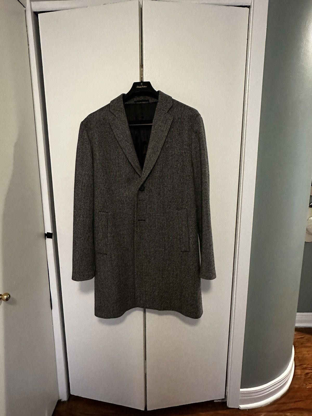 Drapeau Noir Drapeau Noir Men's Gray Herringbone Wool Coat - French Size US M / EU 48-50 / 2 - 2 Thumbnail