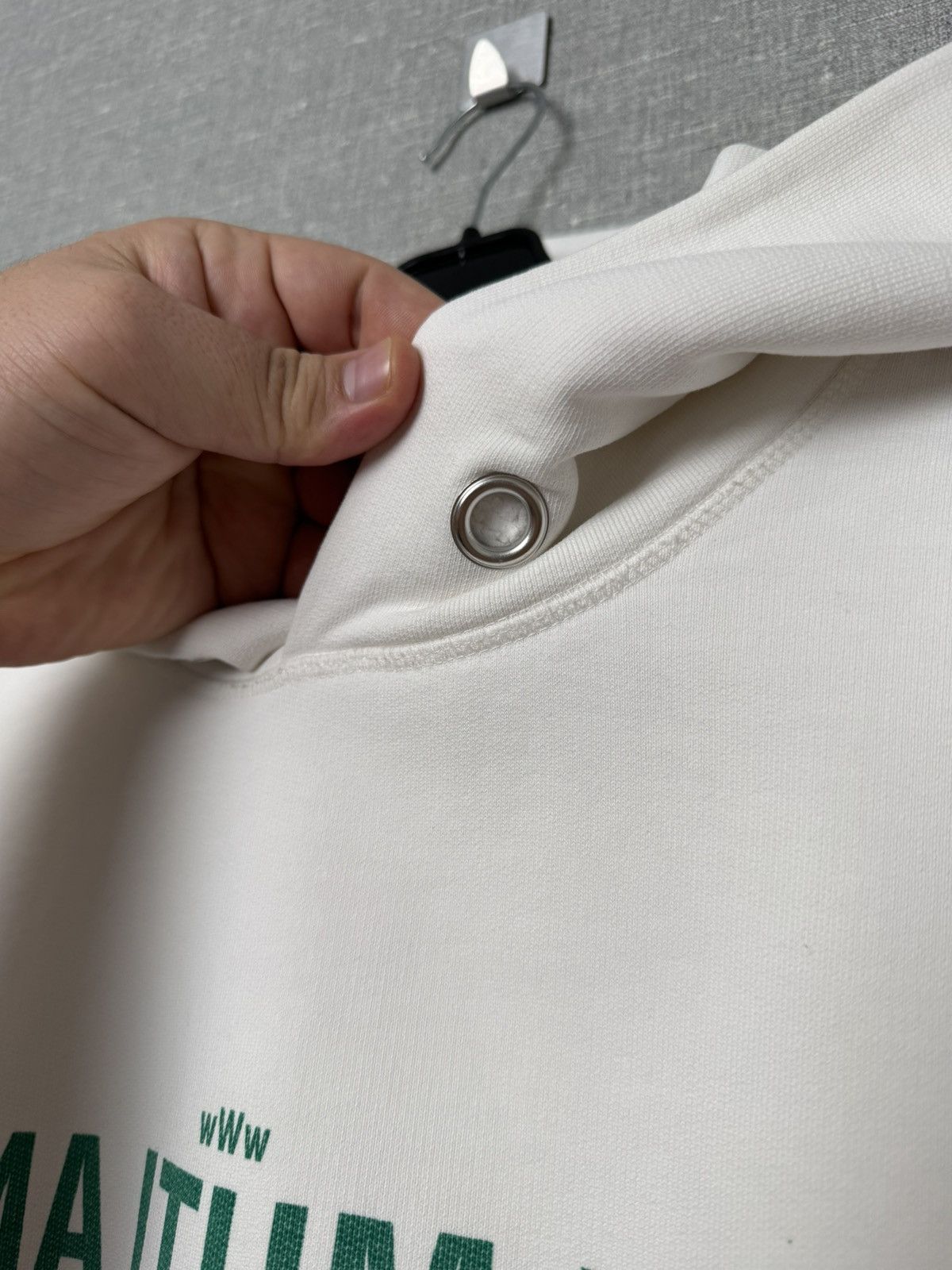 Helmut Lang Helmut Lang Thick White Hoodie Mirrored Web Logo Size XL Size US XL / EU 56 / 4 - 5 Thumbnail