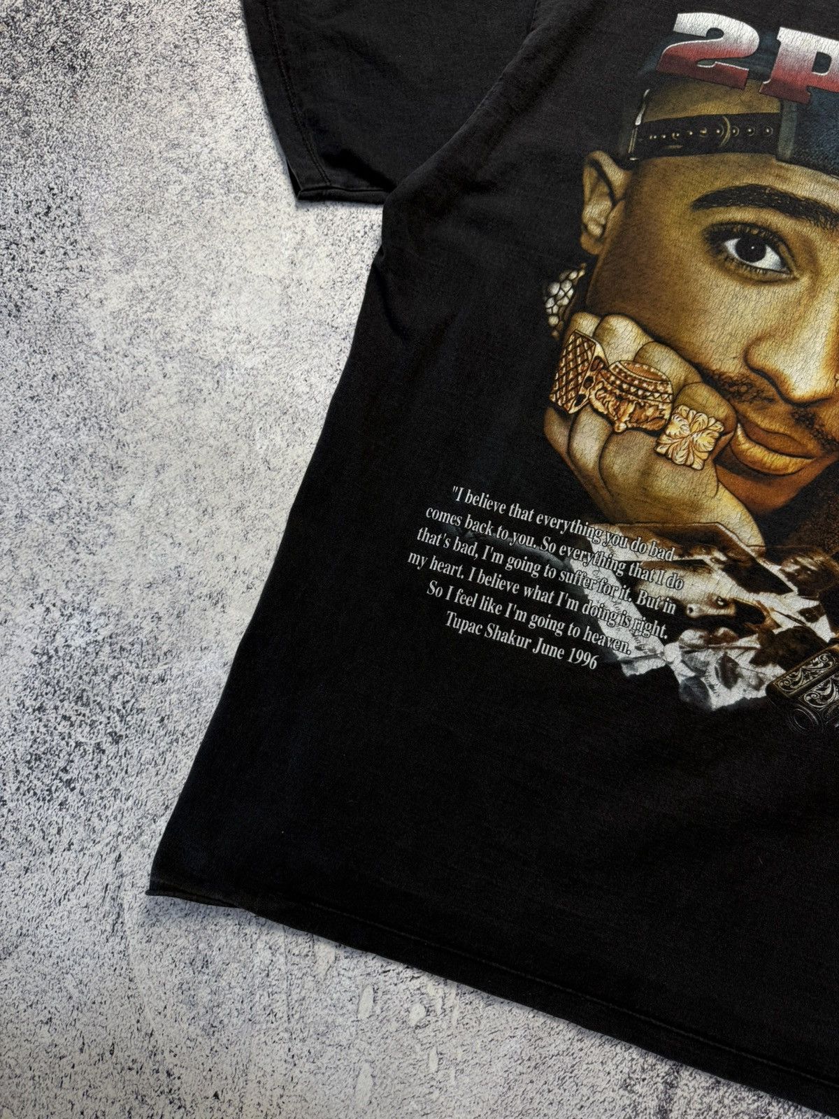 Vintage Vintage 2Pac Rap Tee Rock Tees 1996 Grail Very Rare Tee L Size US L / EU 52-54 / 3 - 20 Thumbnail