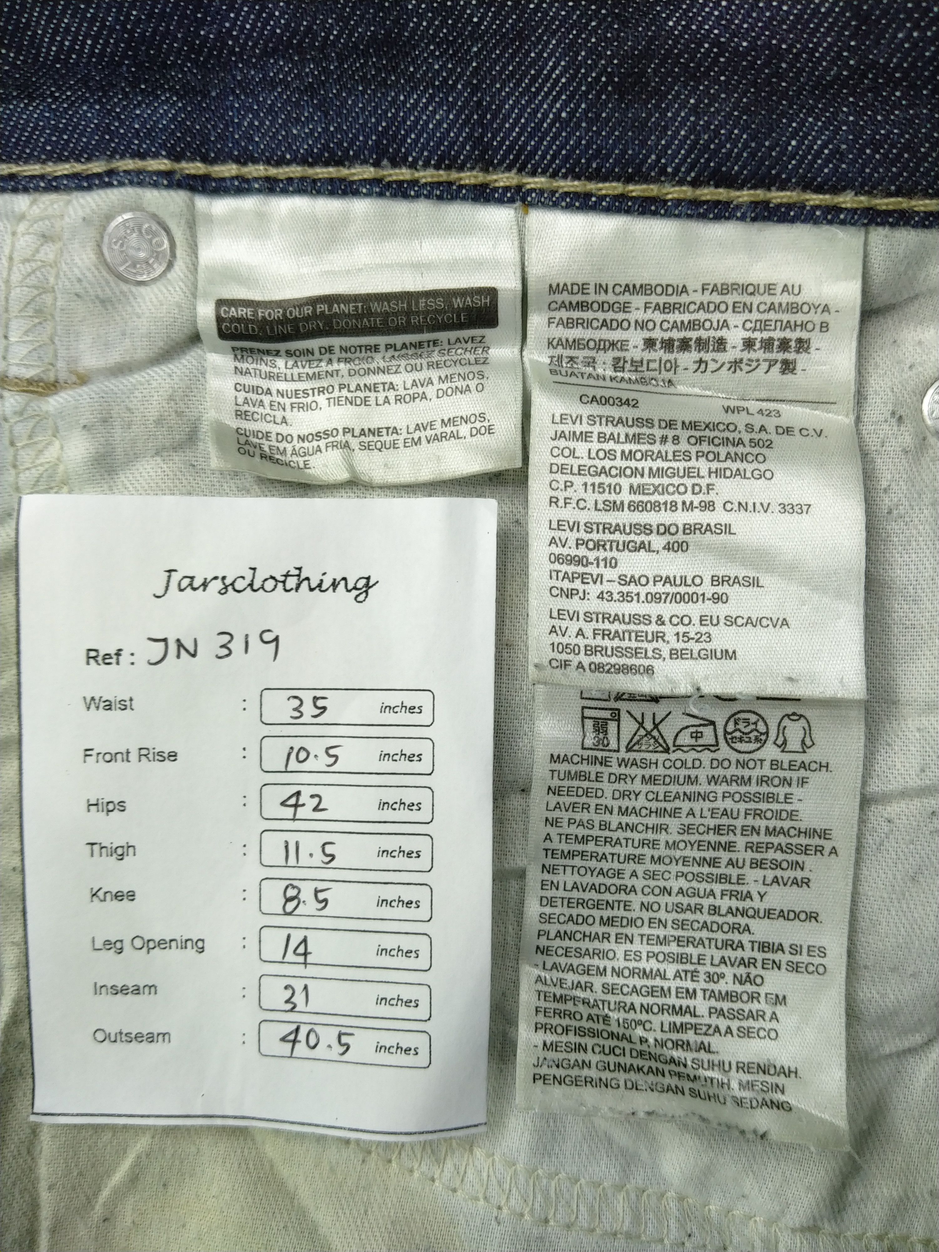 Levi's Dark Blue Levi's 511 35 x 31 Denim -JN319 Size US 35 - 12 Thumbnail