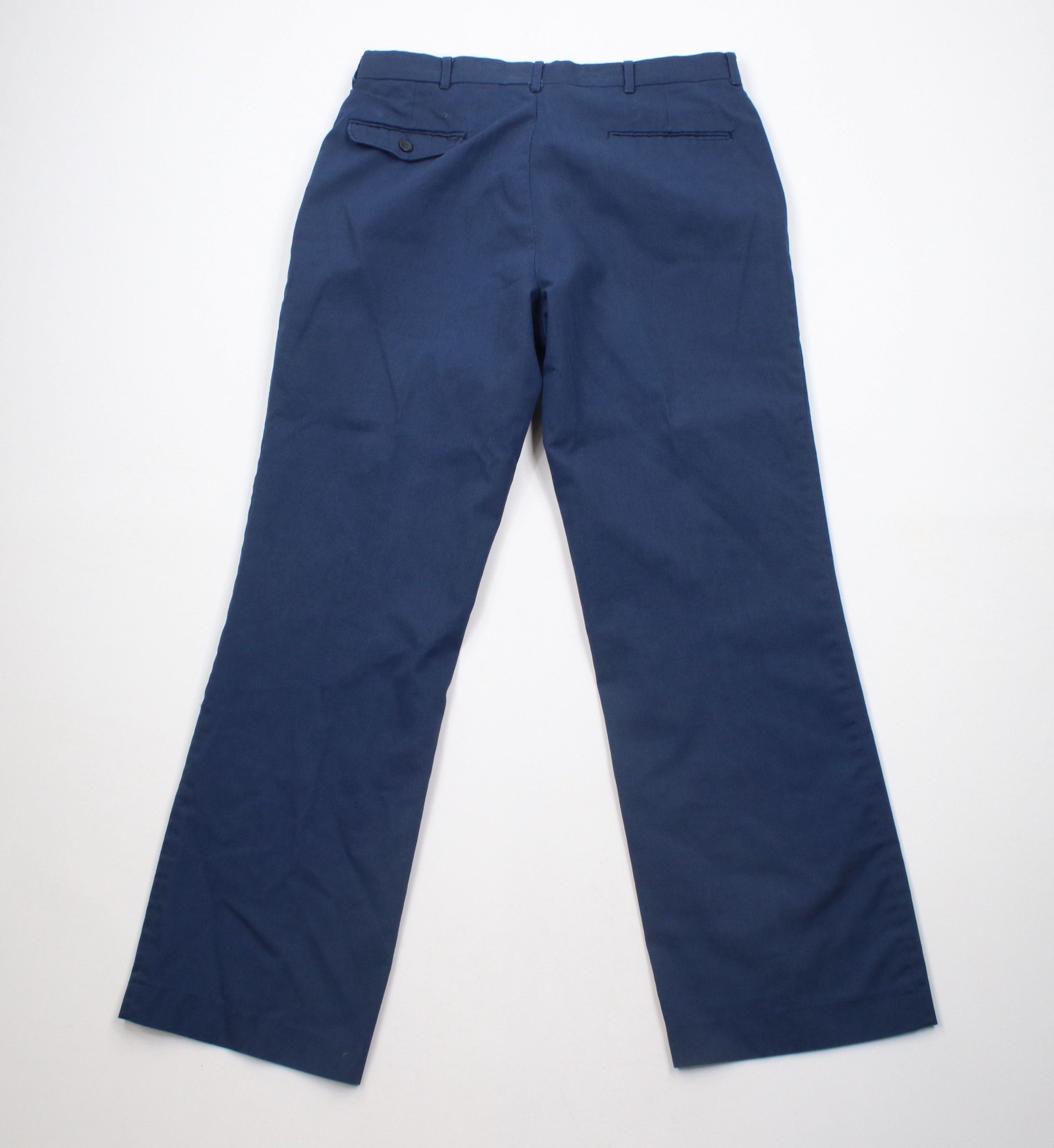 Vintage Vintage 70s Streetwear Flared Wide Leg Chino Pants Blue USA Size US 32 / EU 48 - 9 Thumbnail