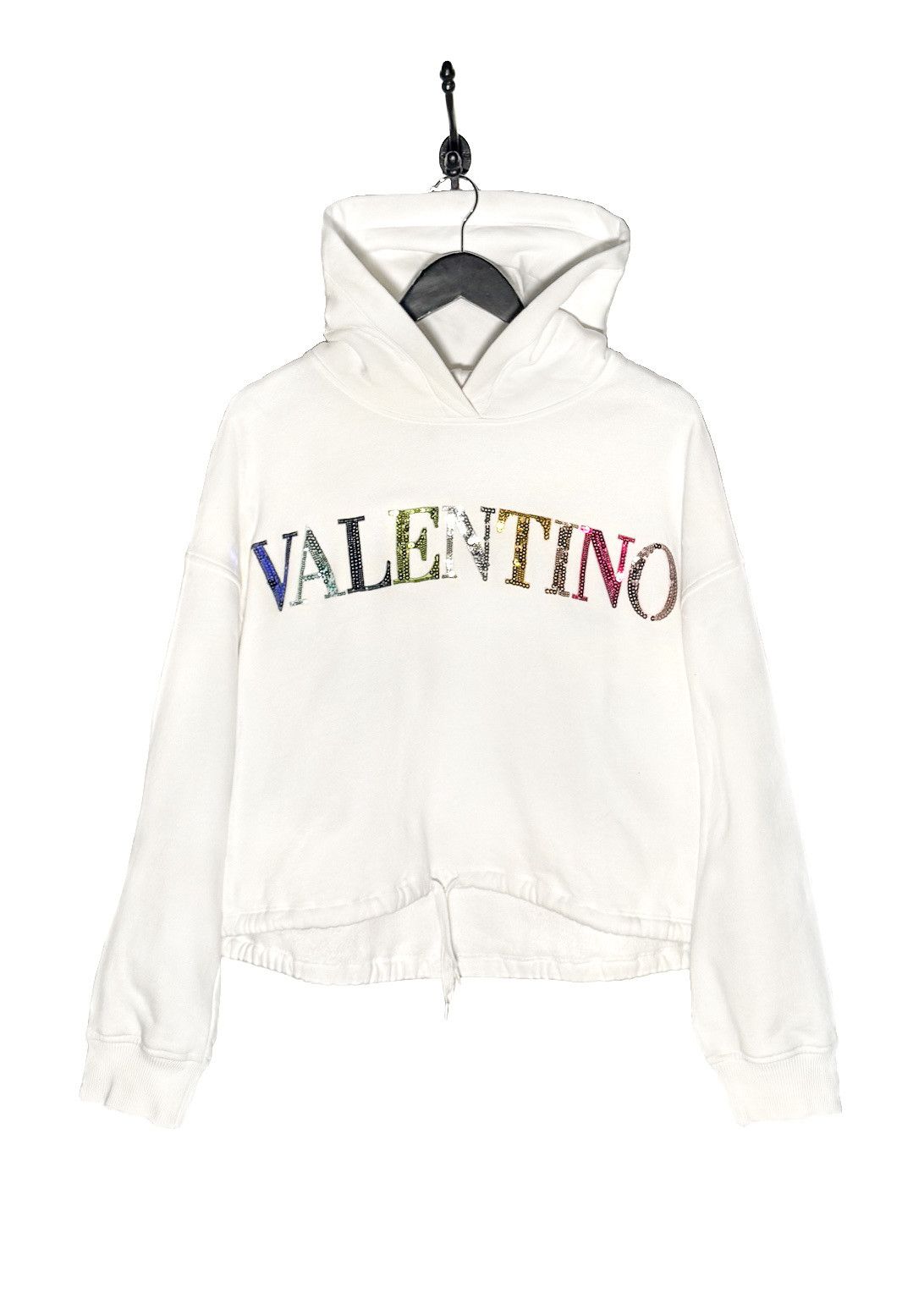 Valentino Valentino Rainbow Sequinned Logo White Hoodie Size M / US 6-8 / IT 42-44 - 1 Thumbnail