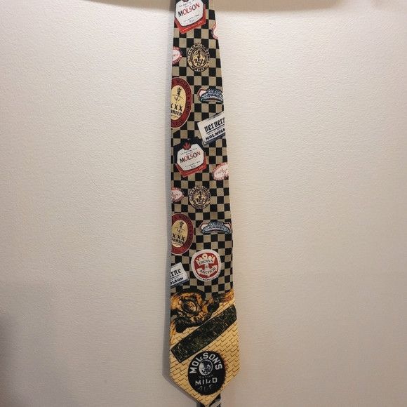 Vintage Molson Breweries Vintage Tie - 100% Crepe De Chine Size ONE SIZE - 1 Thumbnail