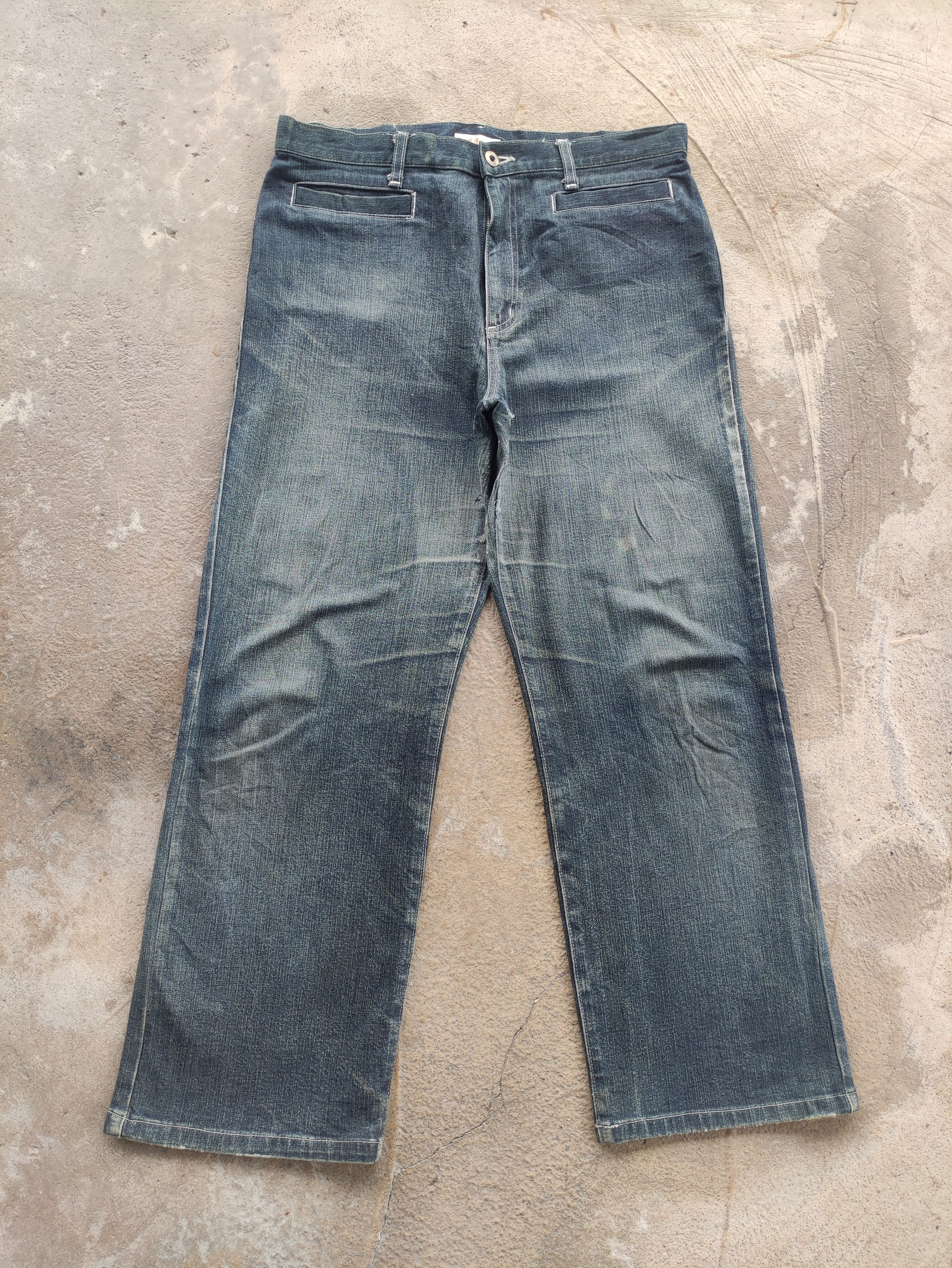 Japanese Brand Vintage Japanese Jean Distressed Faded Denim Size US 33 - 1 Thumbnail