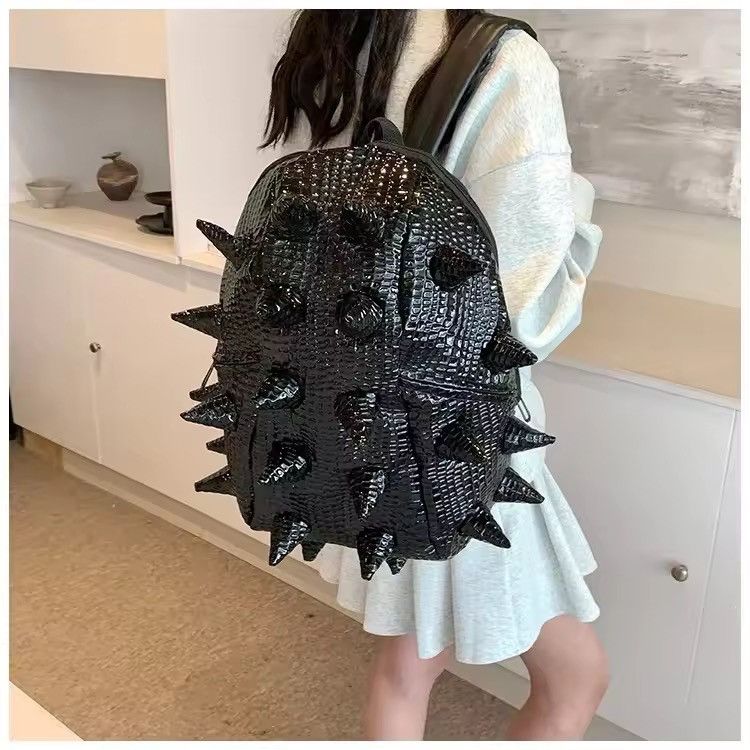 Japanese Brand Architectural Spiked Shell Backpack - PU Leather Size ONE SIZE - 5 Thumbnail