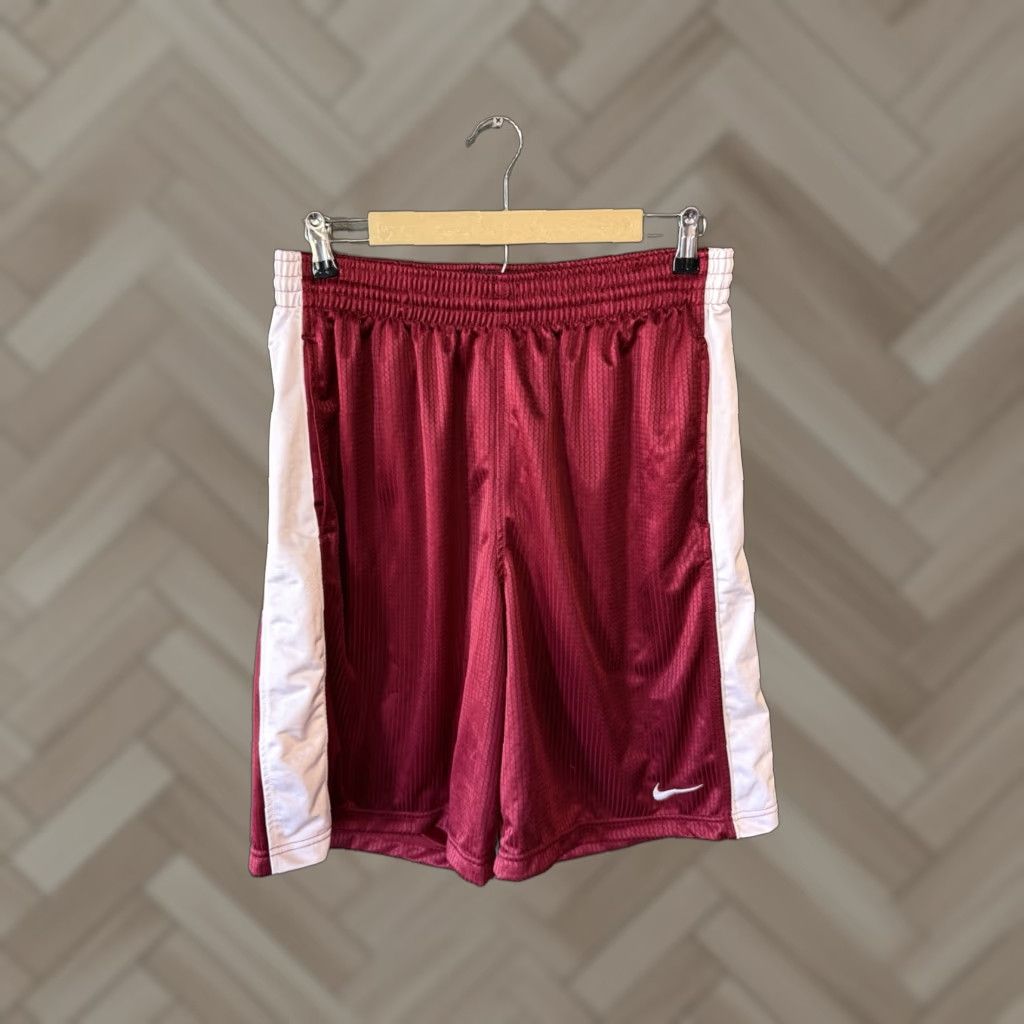 Nike Y2K Nike Basketball Mens Red Athletic Shorts L Size Gray Tag Size US 33 - 1 Thumbnail