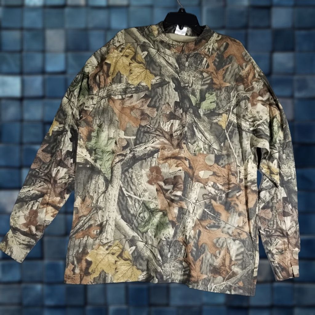 Vintage VTG Tar Heel Sports Outdoors Timber Shirt Mens XL Camouflage Long Sleeve Pocket Tee - 90s Vintage Camo T-Shirt with Pockets Size US XL / EU 56 / 4 - 1 Thumbnail