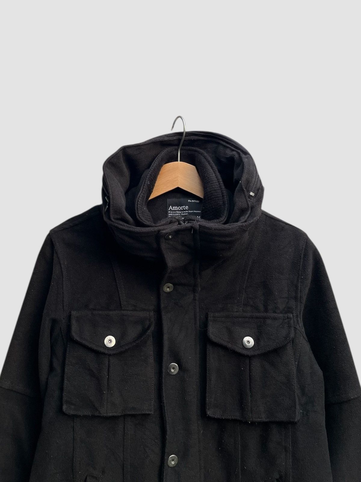 Le Grande Bleu (L.G.B.) Amorte Black Hooded Utility Bono Jacket Size US M / EU 48-50 / 2 - 6 Thumbnail