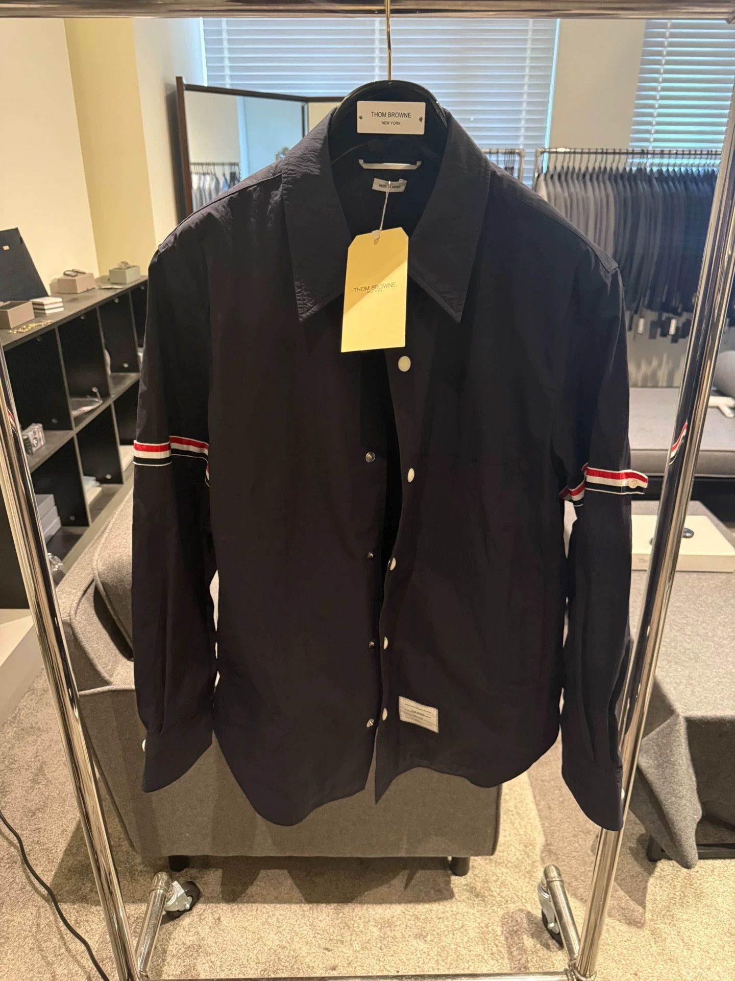 Thom Browne Thom Browne Double Sleeve Badge Jacket Navy Size3 Size US L / EU 52-54 / 3 - 1 Thumbnail
