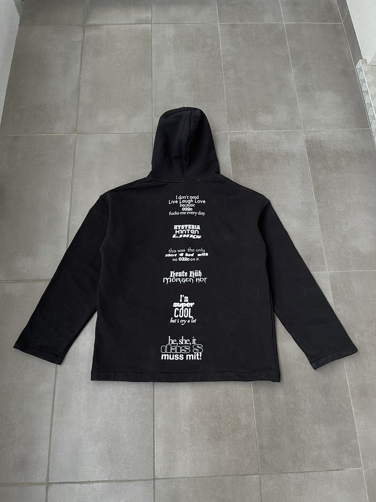 032c SS23 032C "Content" Maxi Black Hoodie Size US M / EU 48-50 / 2 - 6 Thumbnail