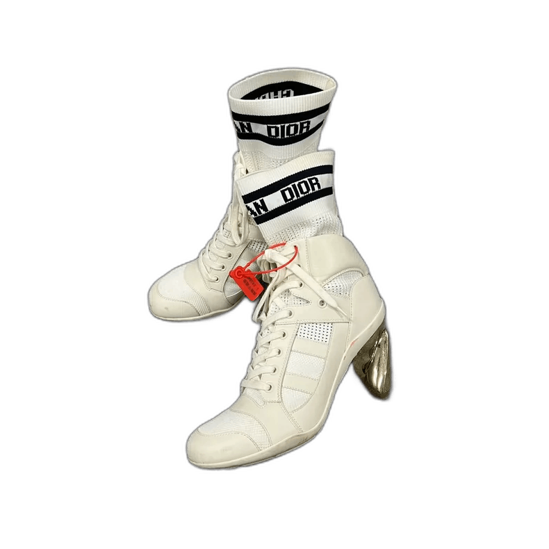 Dior High Heeled Boots with Sock Design