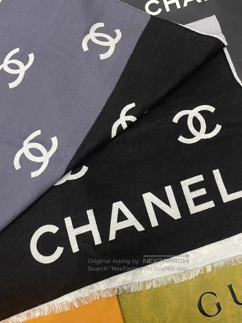 Chanel Chanel 25C colour matching full logo double C wool scarf Size ONE SIZE - 3 Thumbnail