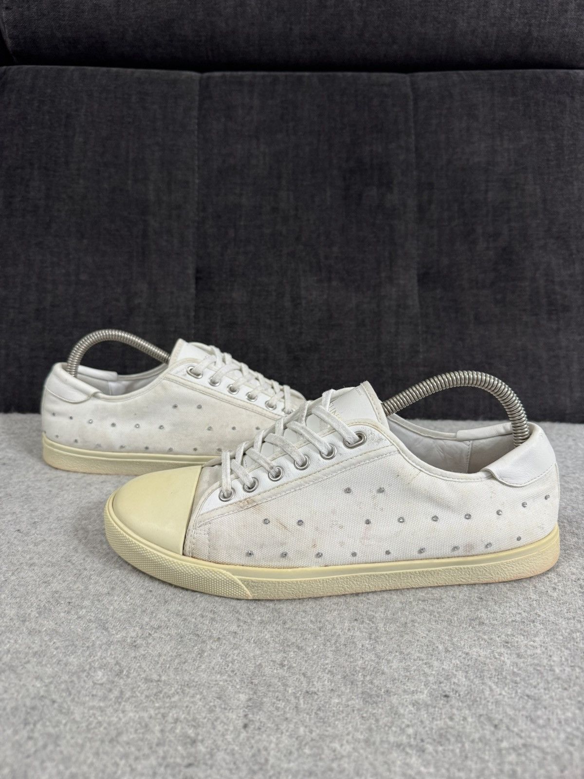 Celine Celine Paris Blank Toe Cap Low Top Sneakers white crystals40 Size US 10 / IT 40 - 2 Thumbnail