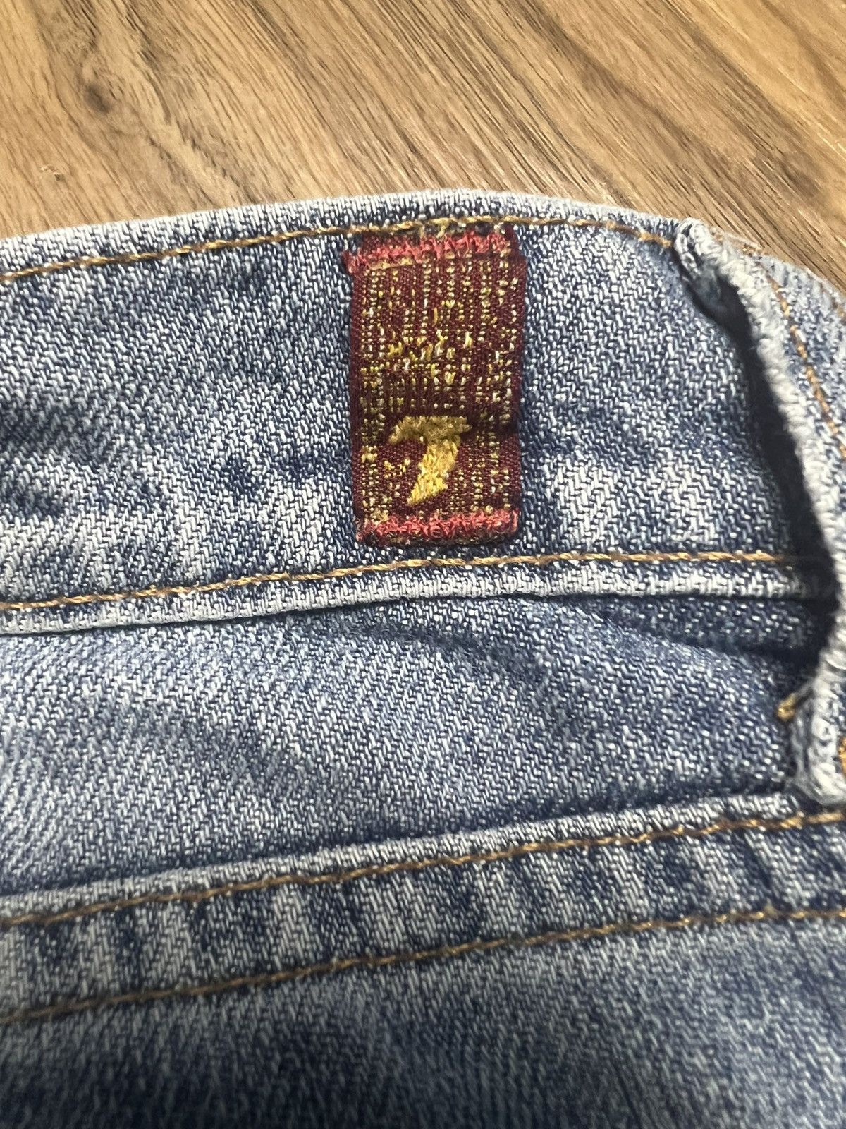14th Addiction 7 For All Mankind Bootcut Jeans Distressed Denim (42) Size 27" / US 4 / IT 40 - 20 Thumbnail