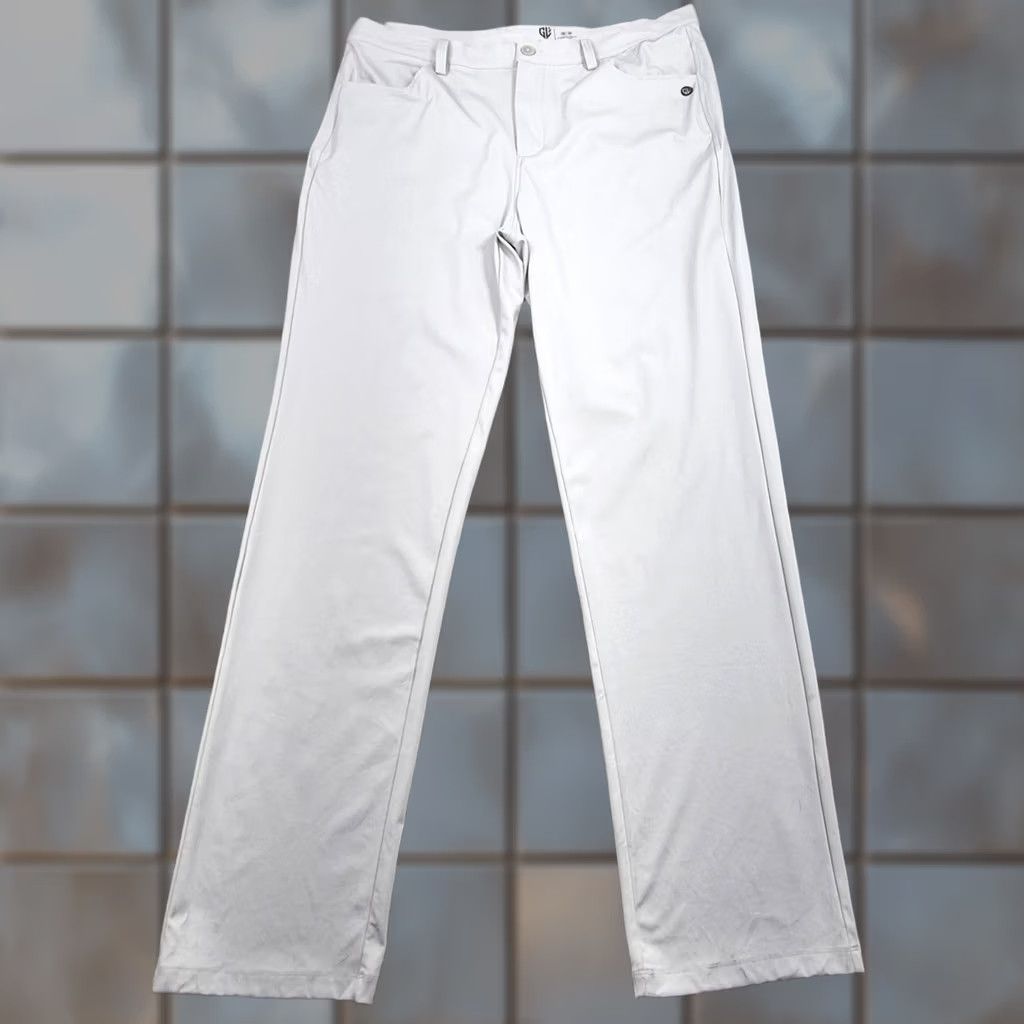 Vintage Graham Luxe Golf Pants Mens 38x34 Ivory White Polyester Straight Leg Chino Casual Vintage No Size US 38 / EU 54 - 1 Thumbnail