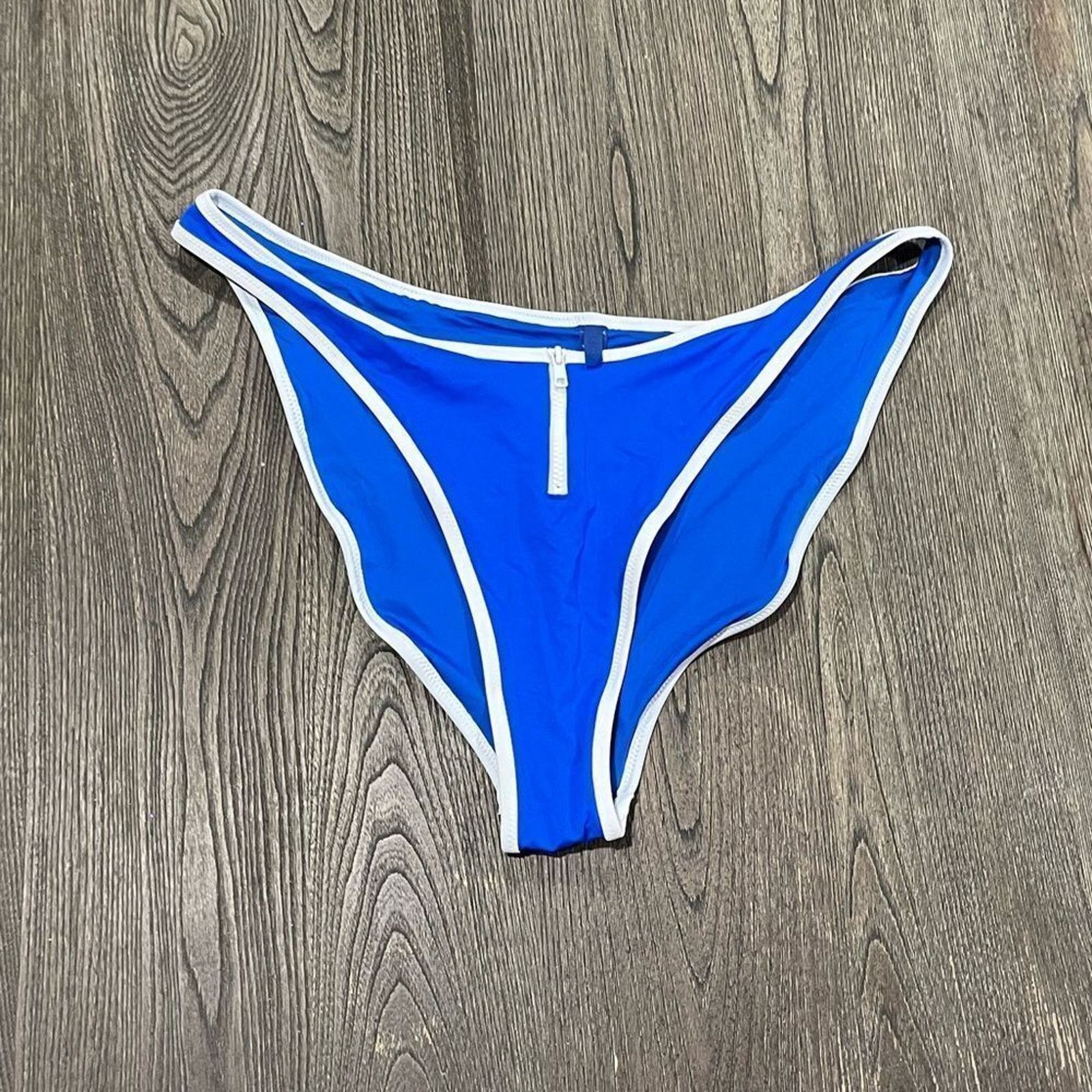 SKIMS NWT Skims Sporty Zipper Swim Tanga Swimwear Bottom Cobalt 4X Size ONE SIZE - 1 Thumbnail