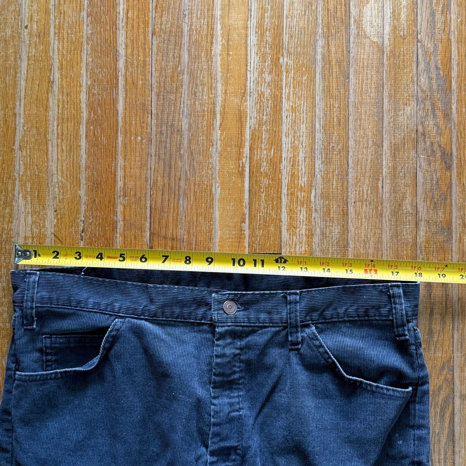 Vintage 70’s Blue Buckle Navy Blue Corduroy Flare Pants Talon 42 Size US 36 / EU 52 - 8 Thumbnail
