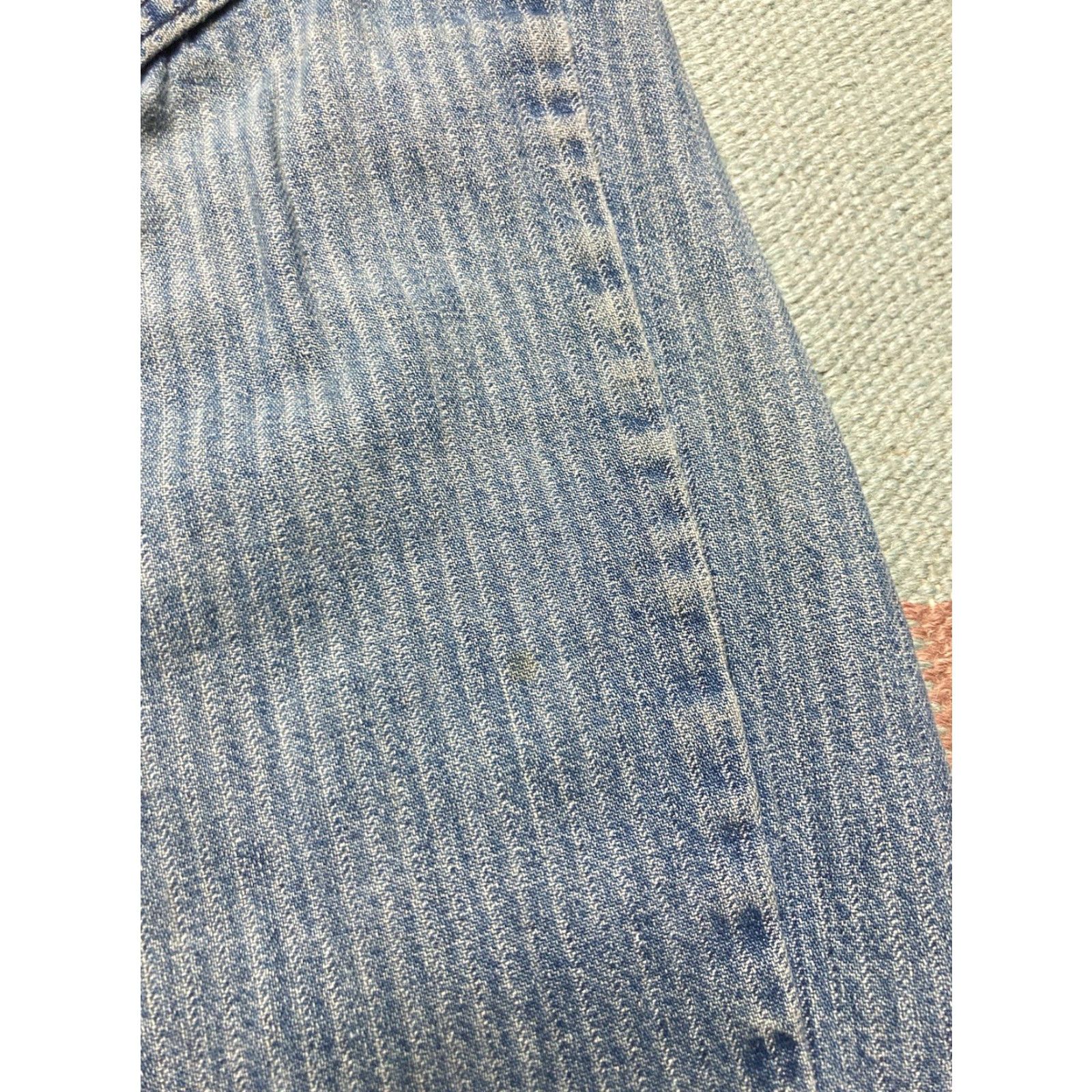 Levi's Vintage Levi’s jeans pinstripe white tab tapered leg USA made Women 24x26.5 Size 42" / US 20 - 2 Thumbnail