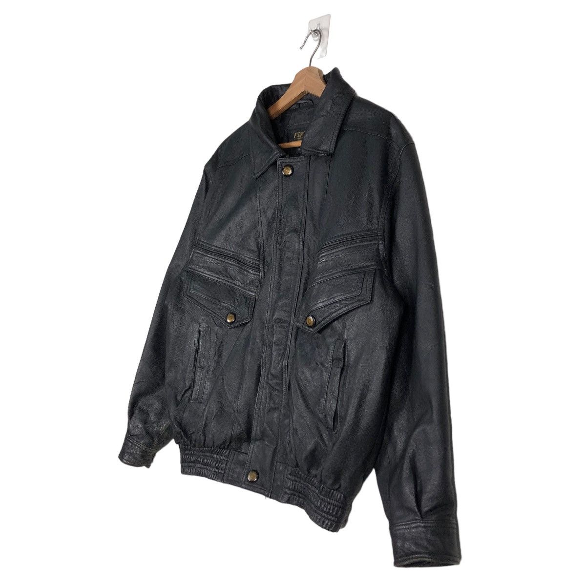 Japanese Brand 🔥Biker Leather Jacket F Concept Men Gold Issey Miyake Size US M / EU 48-50 / 2 - 2 Thumbnail