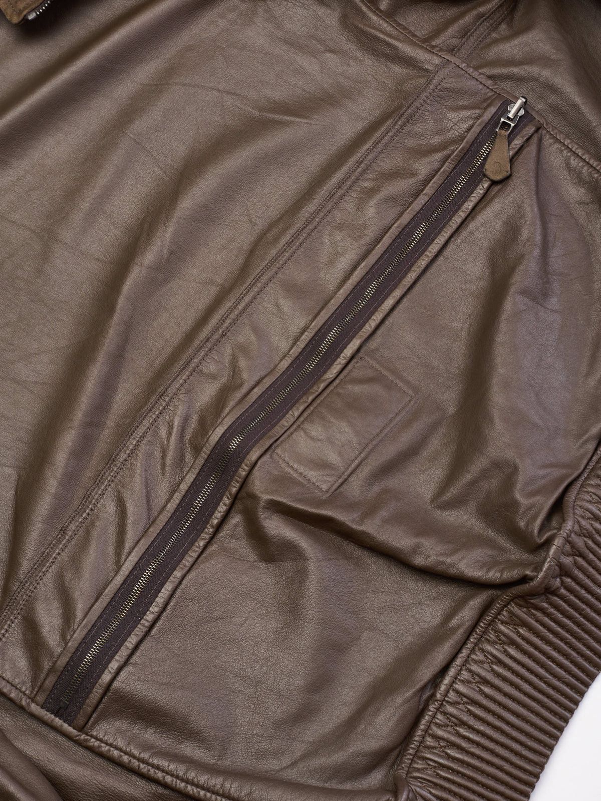 Berluti BERLUTI Packable Khaki Nubuck Lambskin Leather Hooded Jacket Size US M / EU 48-50 / 2 - 11 Thumbnail