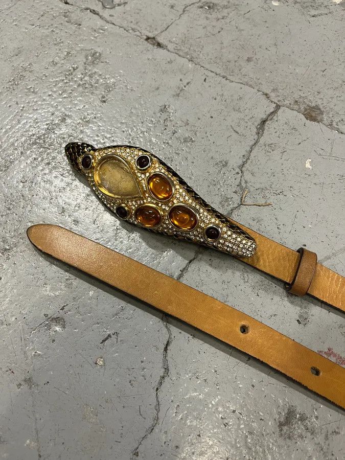 Roberto Cavalli 2000s Roberto Cavalli Ornament Buckle Leather Belt Size ONE SIZE - 5 Thumbnail