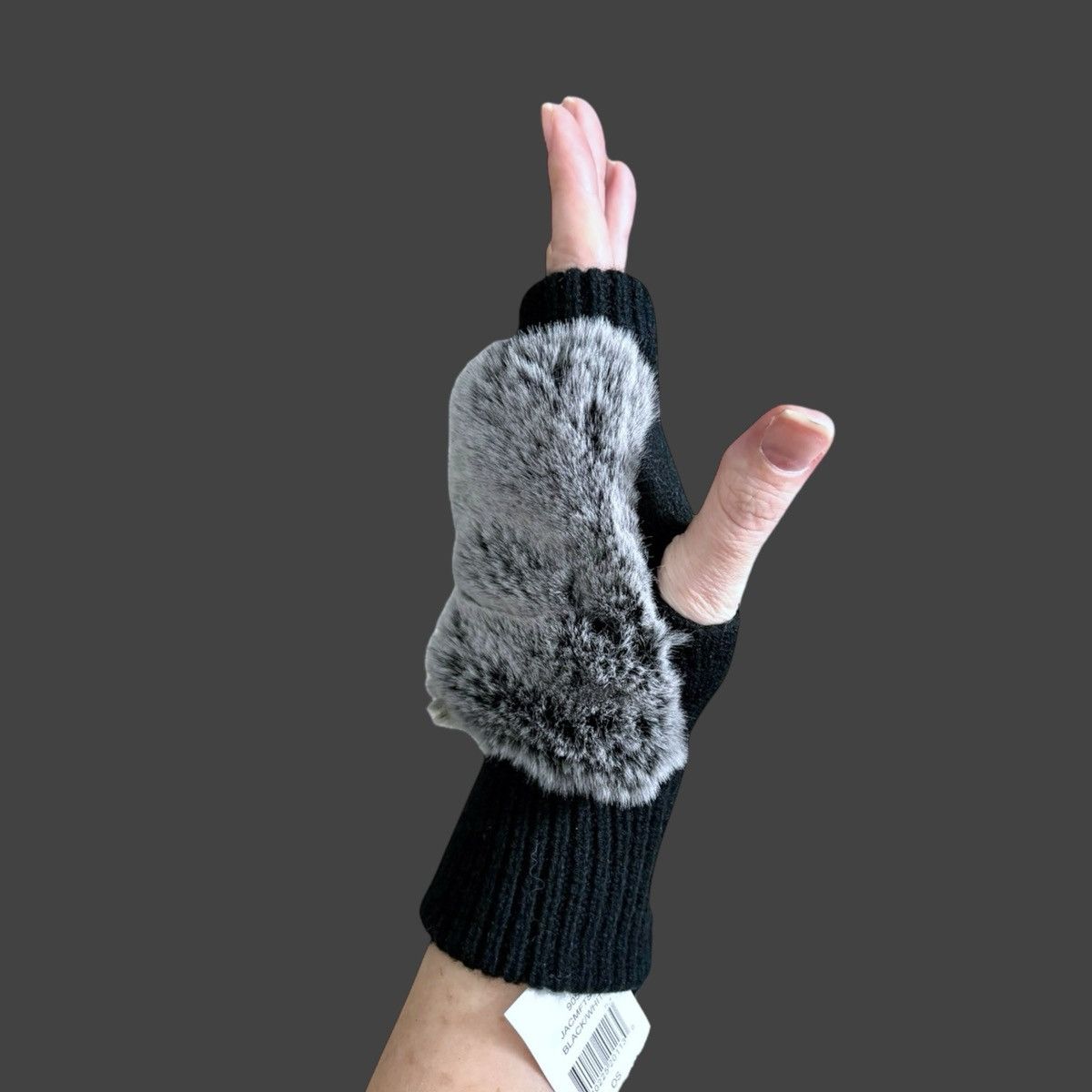 Other Jocelyn Women’s Fur Knit Fingerless Gloves Sz OS Size ONE SIZE - 5 Thumbnail